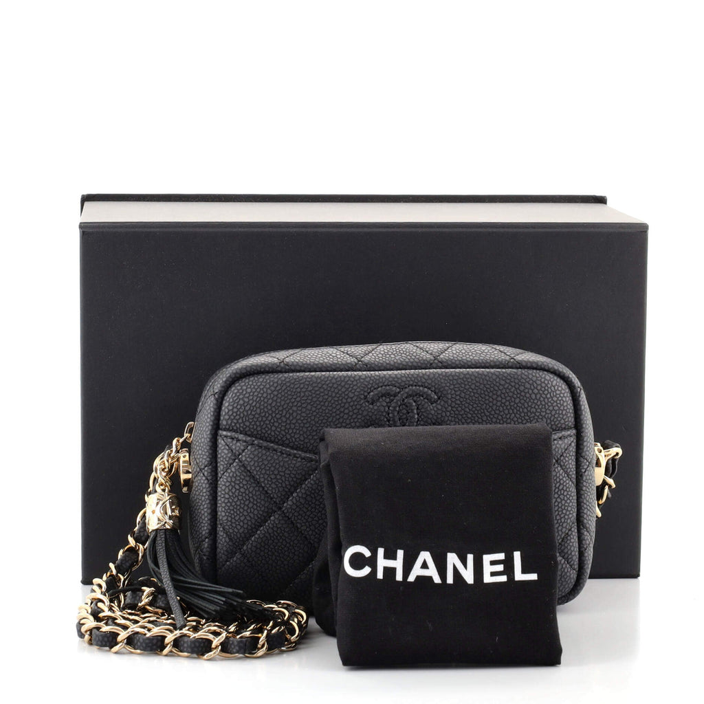 Coco Tassel Camera Case Quilted Caviar Mini