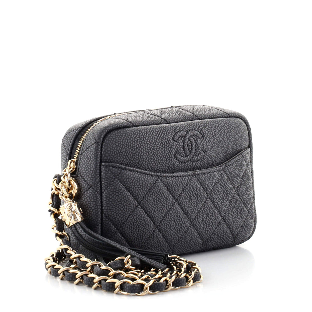 Coco Tassel Camera Case Quilted Caviar Mini