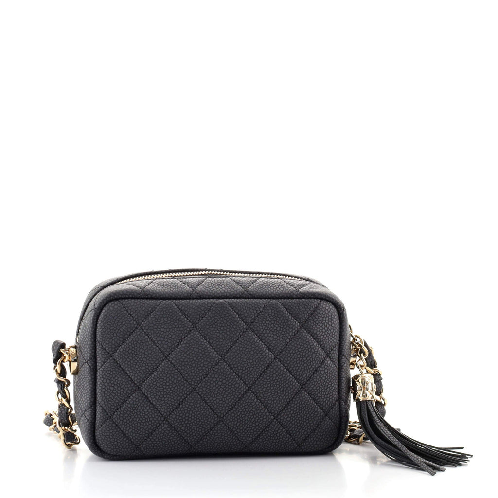 Coco Tassel Camera Case Quilted Caviar Mini