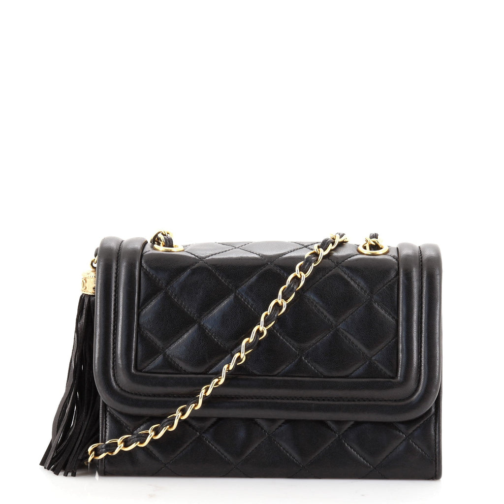 Vintage Tassel Flap Bag Quilted Lambskin Mini
