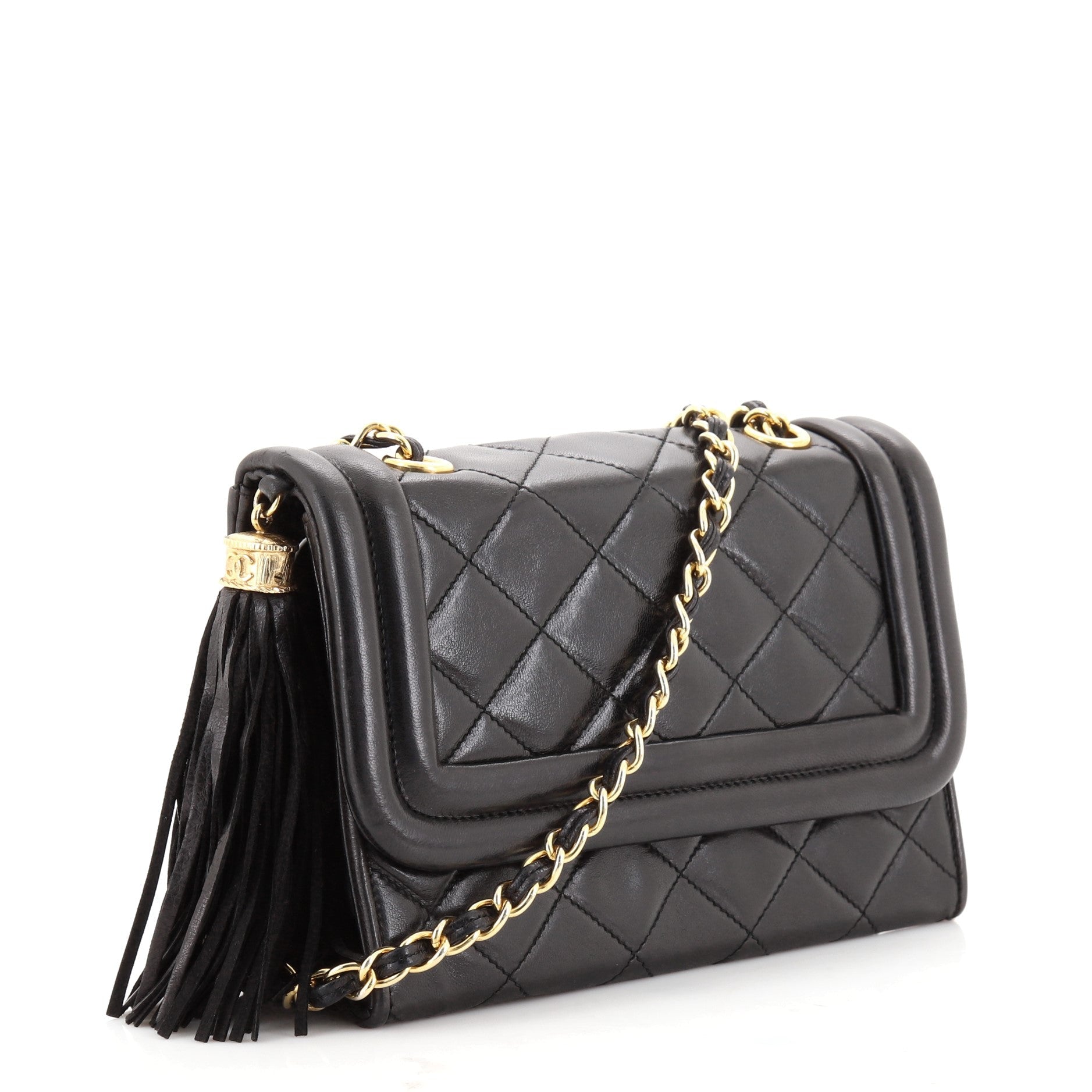 Vintage Tassel Flap Bag Quilted Lambskin Mini