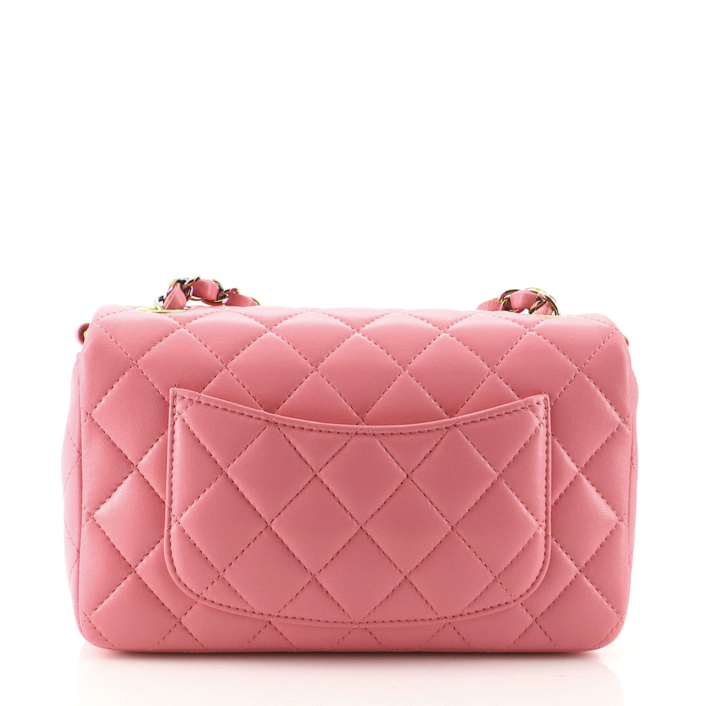 Classic Single Flap Bag Quilted Lambskin with Rainbow Hardware Mini