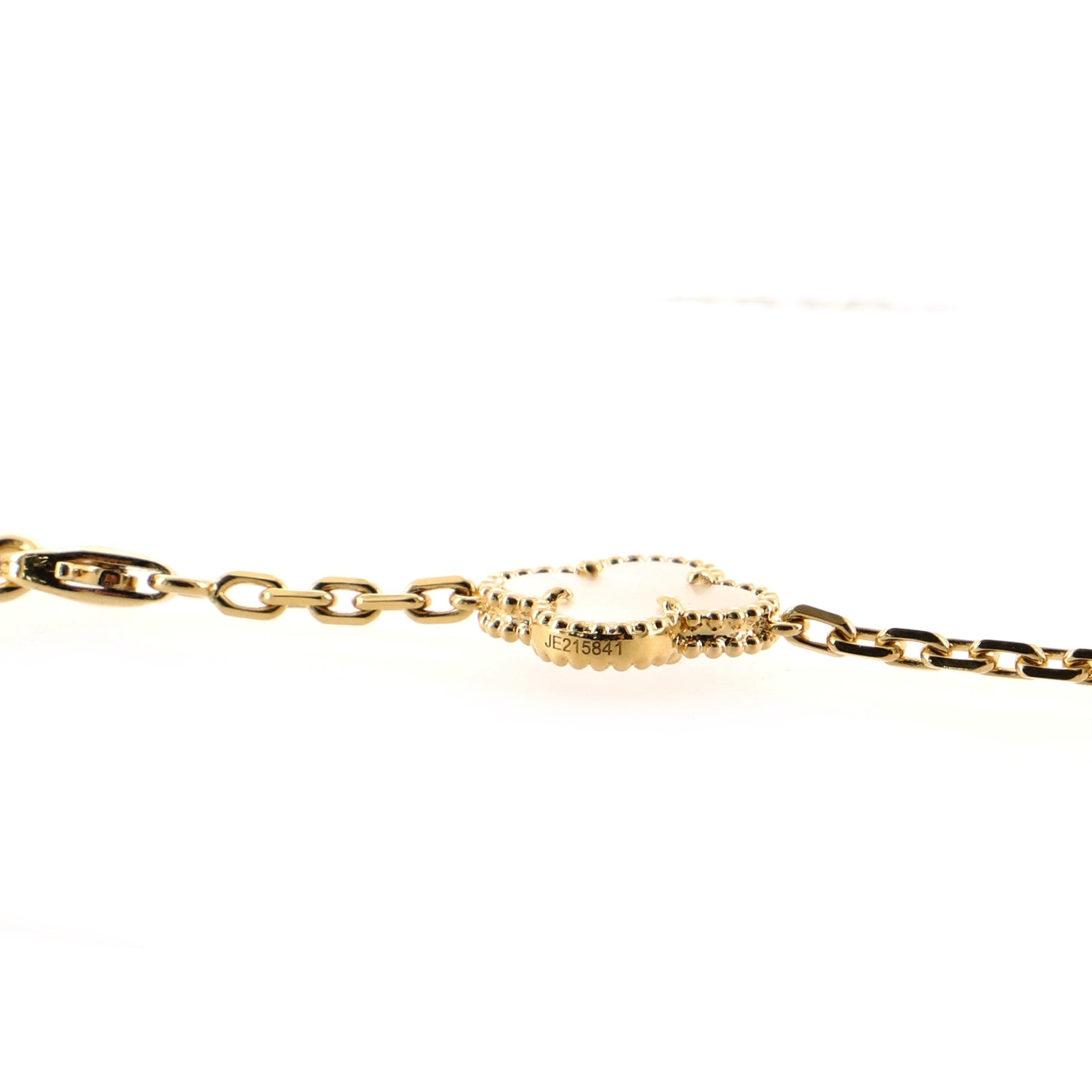 Vintage Alhambra 10 Motifs Necklace 18K Yellow Gold and Mother of Pearl