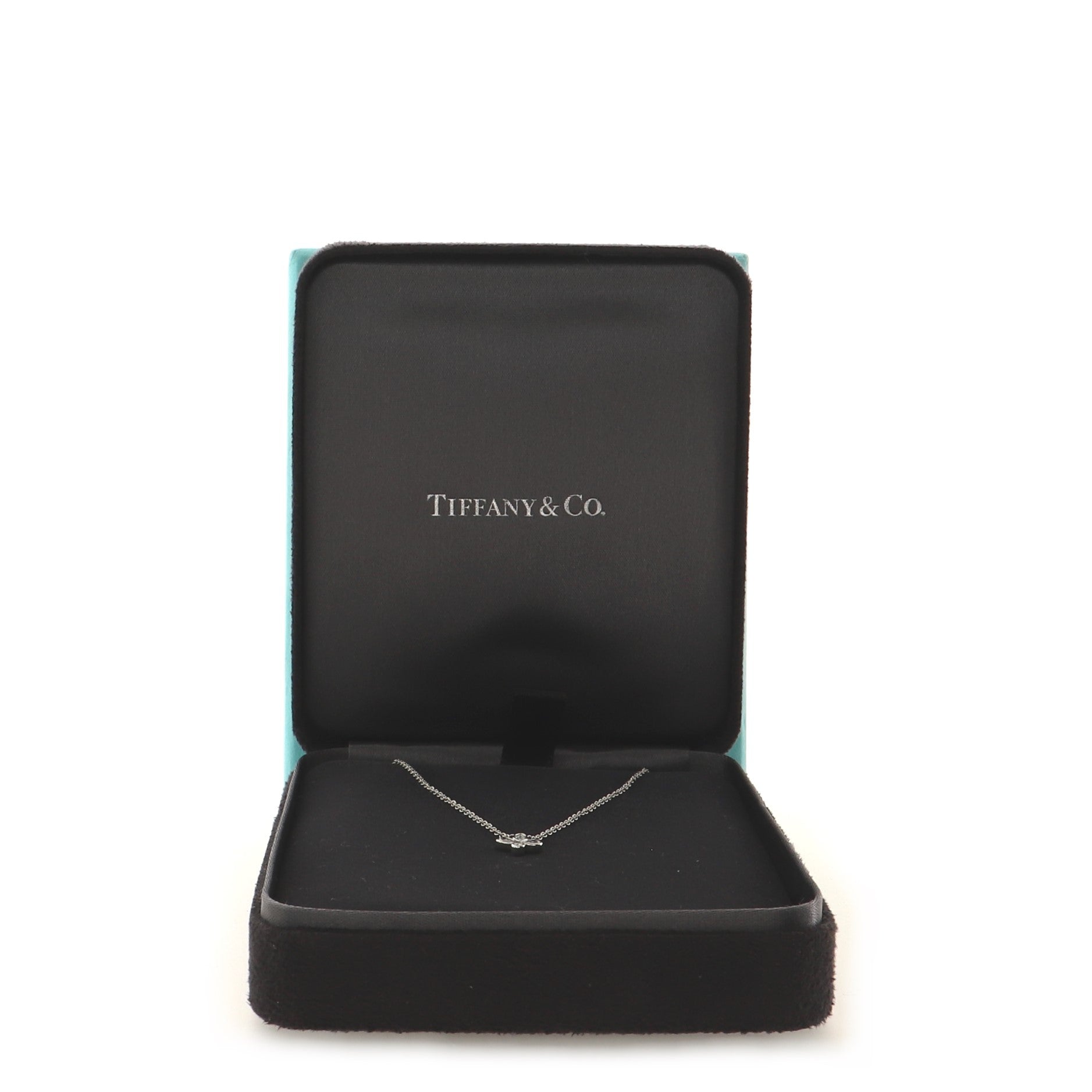Fleur de Lis Pendant Necklace Platinum and Diamonds Mini