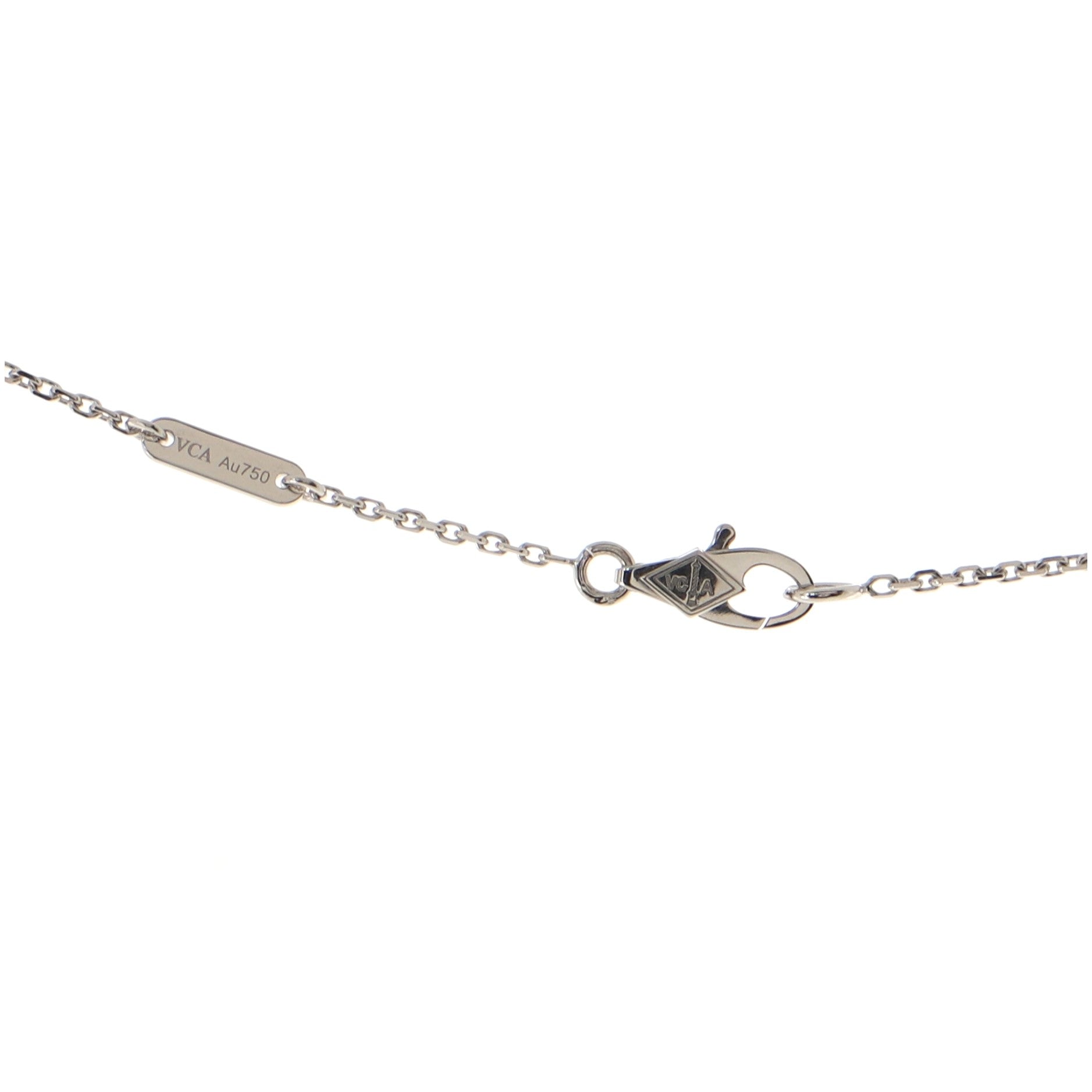 Sweet Alhambra Pendant Necklace 18K White Gold with Diamonds