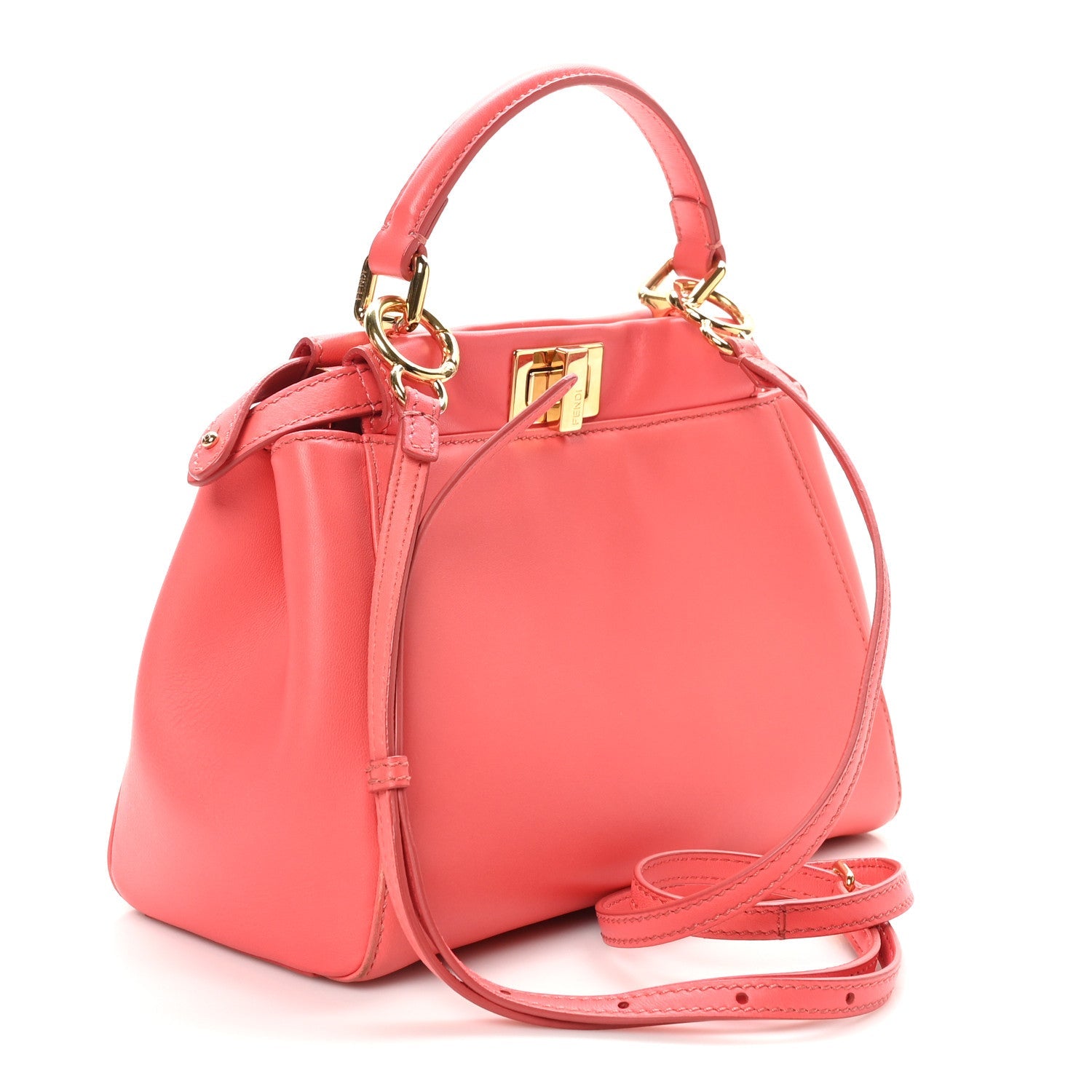 Nappa Stacked Bar Mini Peekaboo Iconic Satchel Lampone
