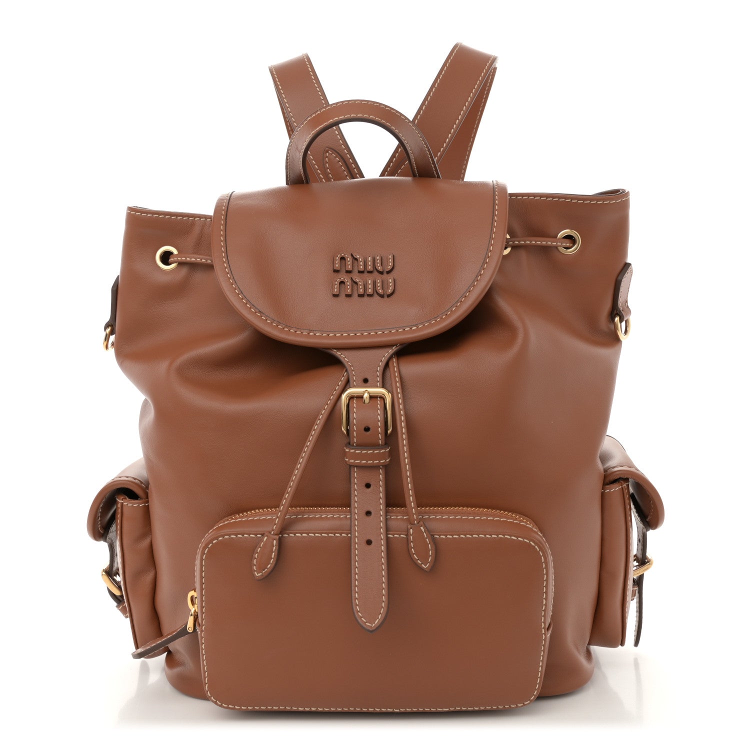 Soft Calf Softy Large Backpack Cognac