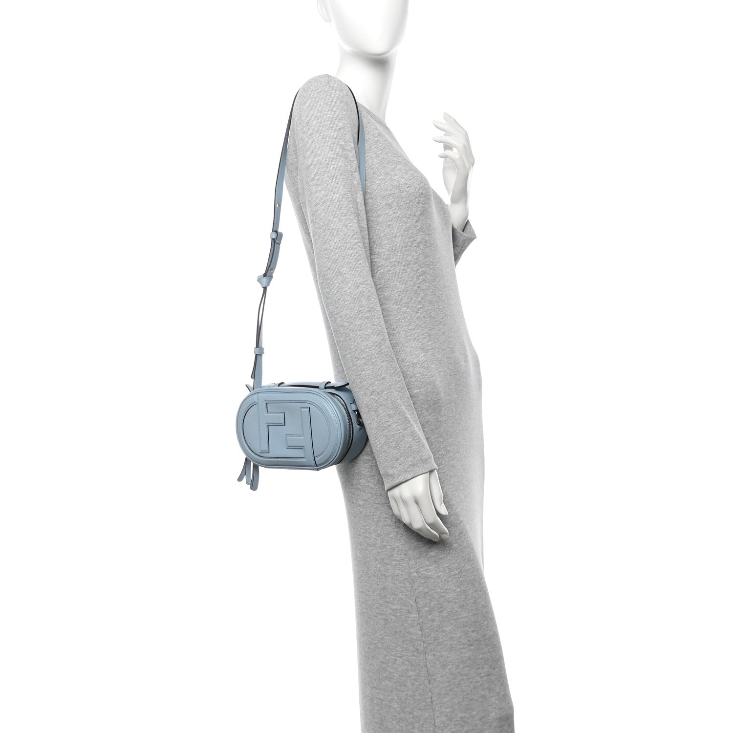 Vitello Grace Camoscio O'Lock Mini Camera Case Azzurro Baby