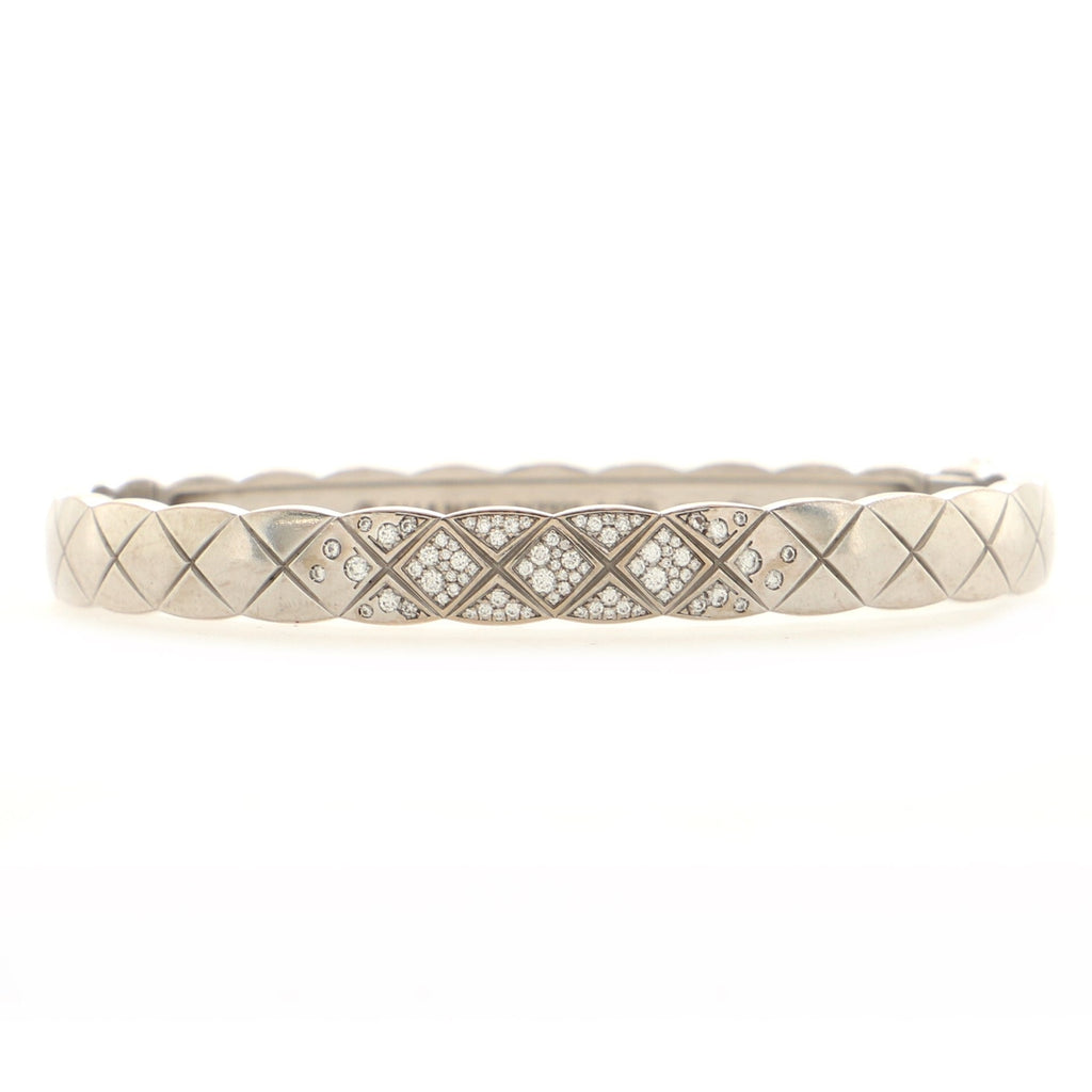 Coco Crush Bangle Bracelet 18K White Gold with Diamonds