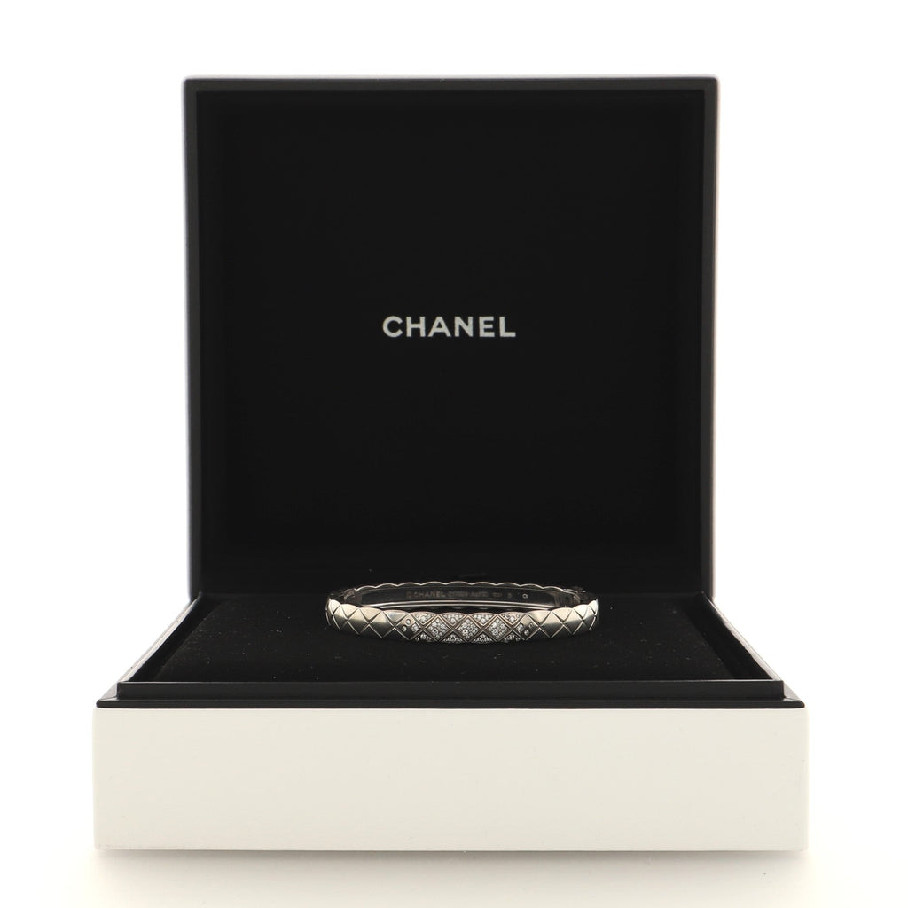 Coco Crush Bangle Bracelet 18K White Gold with Diamonds