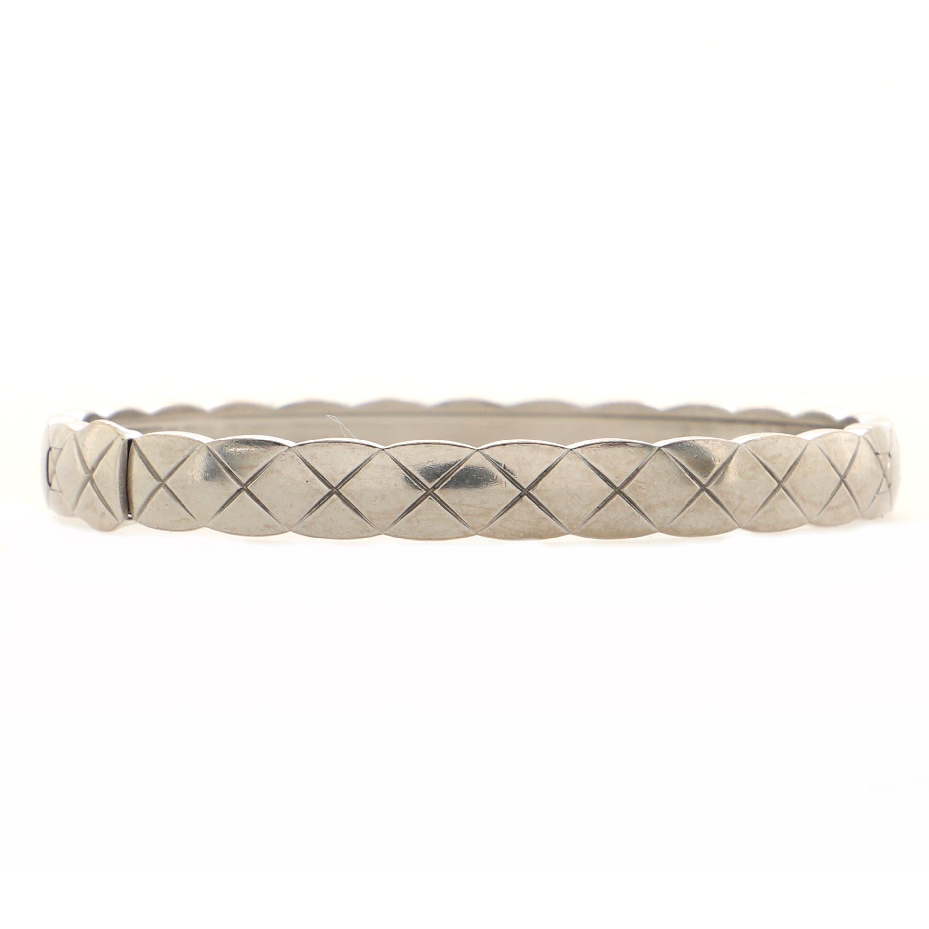 Coco Crush Bangle Bracelet 18K White Gold with Diamonds