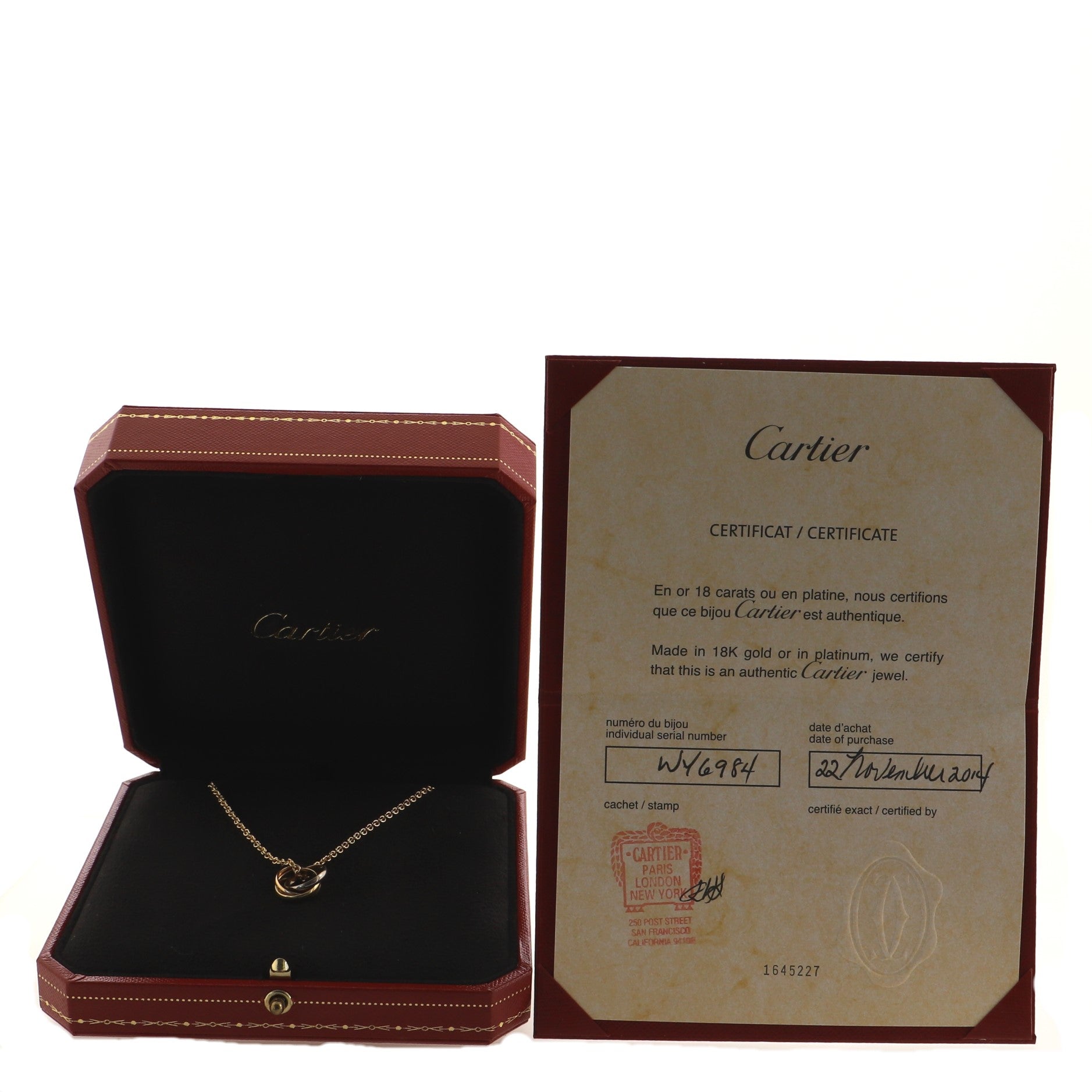 Trinity Pendant Necklace 18K Tricolor Gold