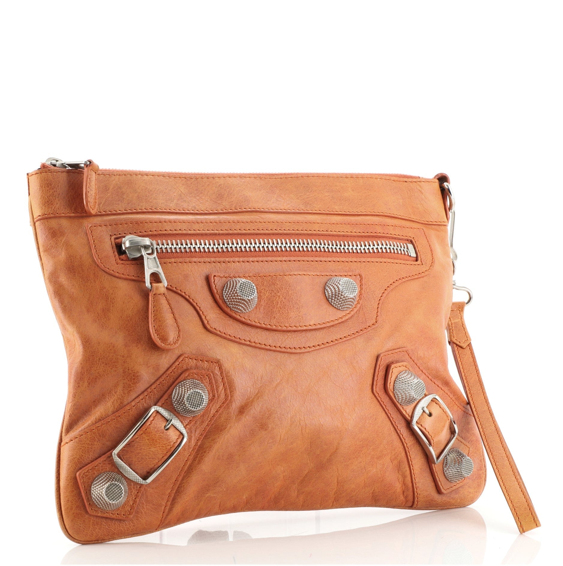 Flat Clutch Giant Studs Leather