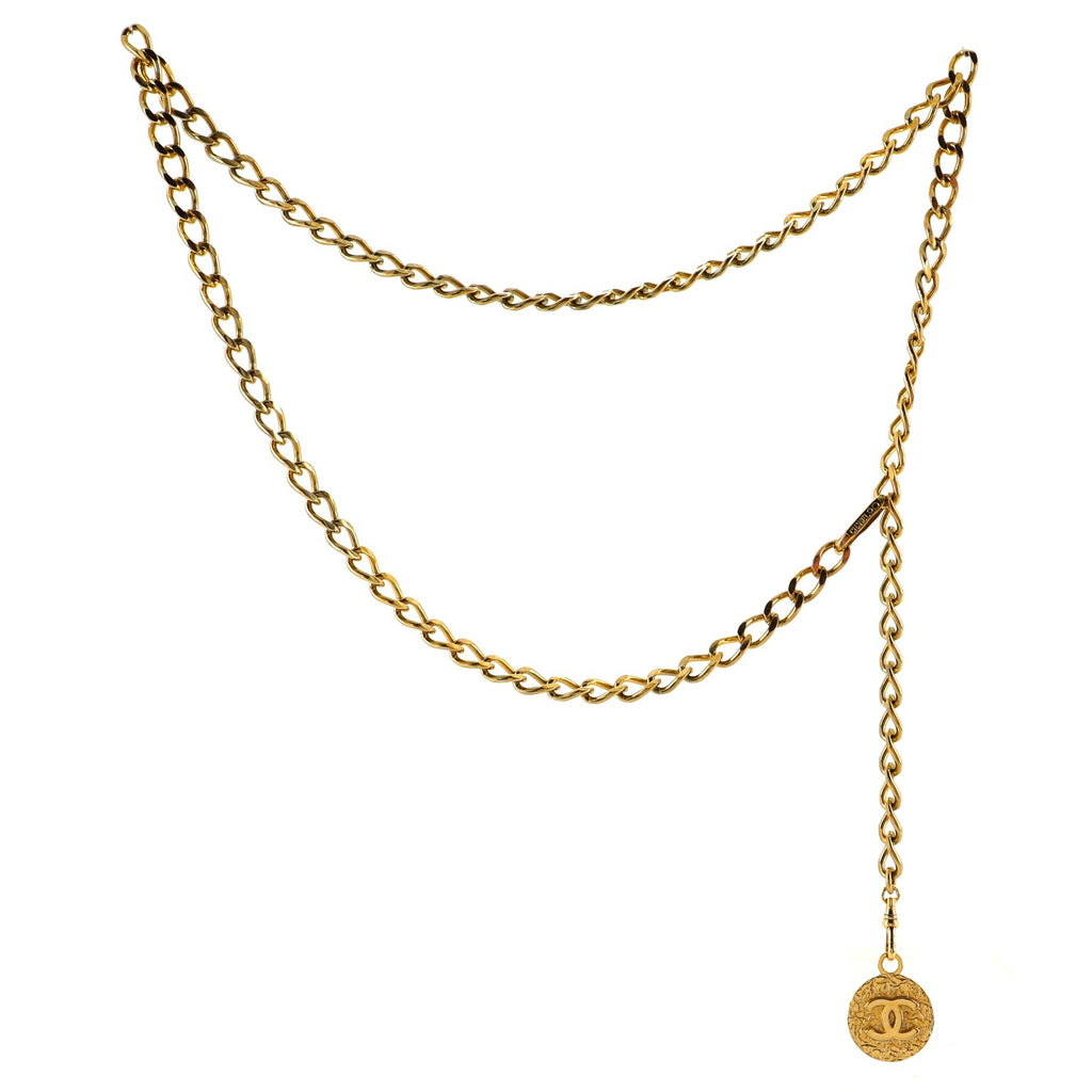 Vintage Medallion Chain Belt Metal 95
