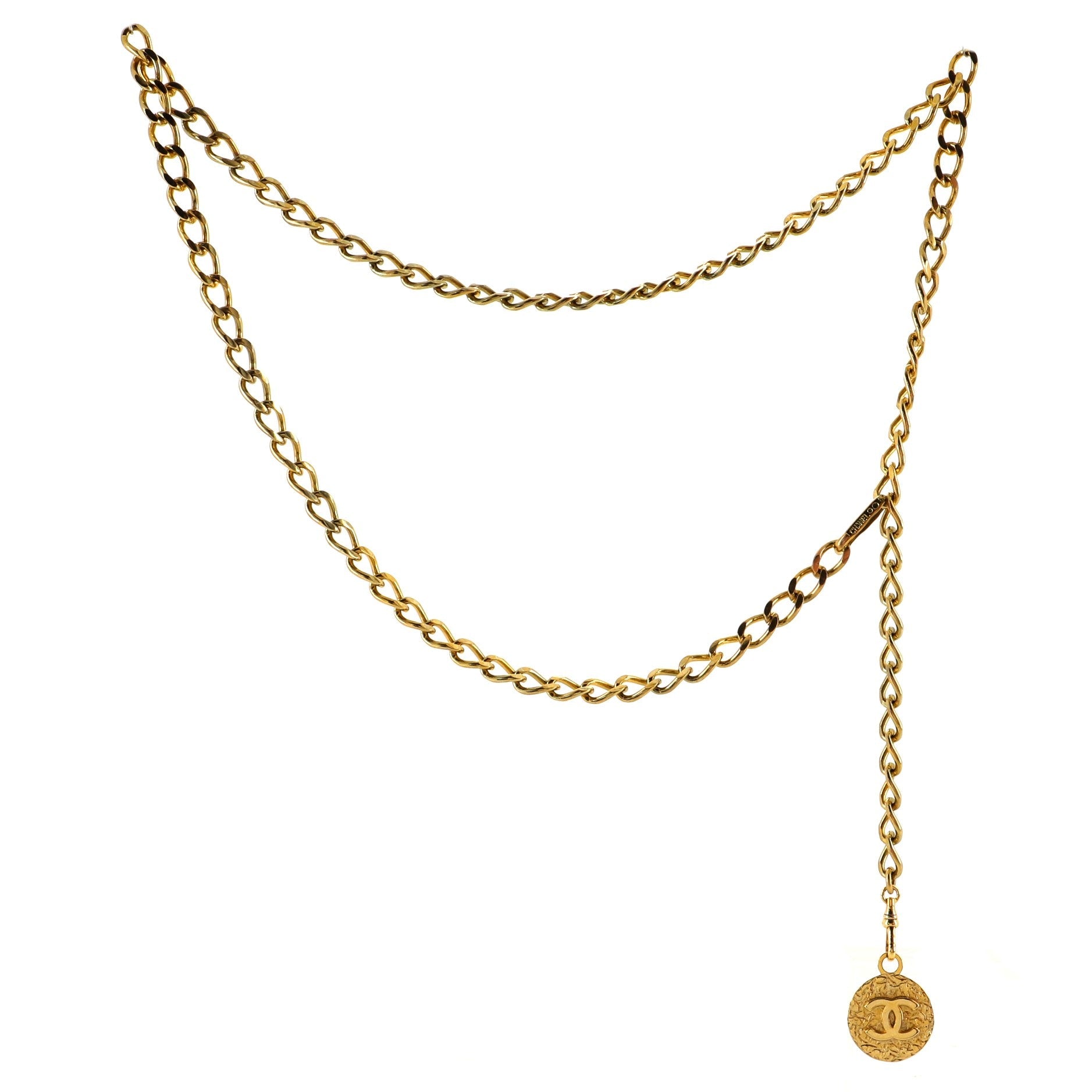 Vintage Medallion Chain Belt Metal 95