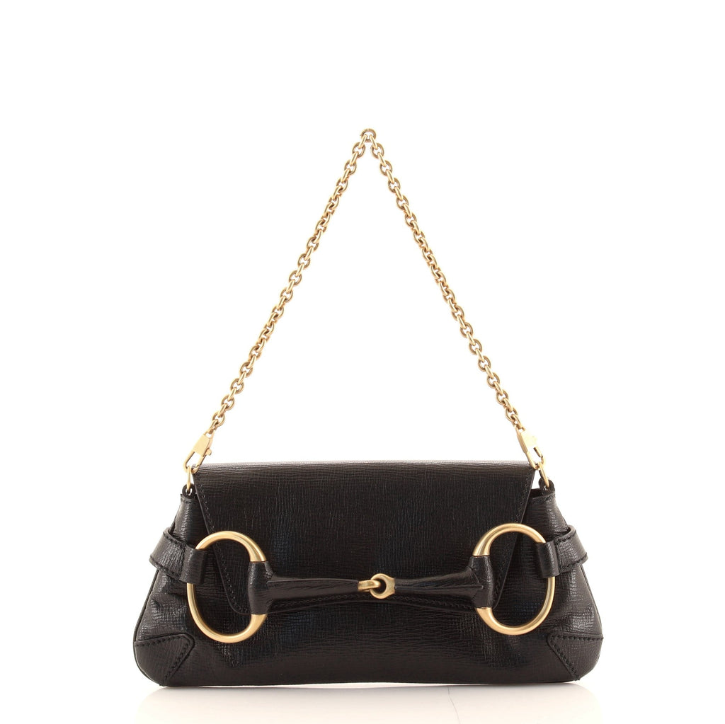 Horsebit Chain Clutch Leather Medium