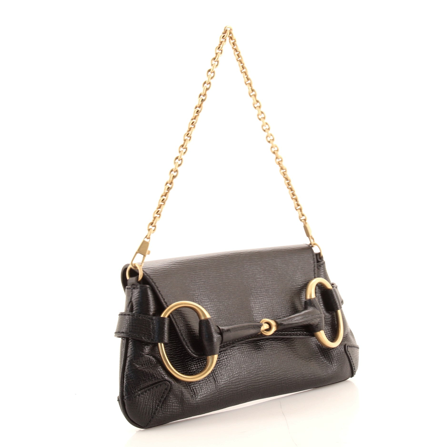 Horsebit Chain Clutch Leather Medium