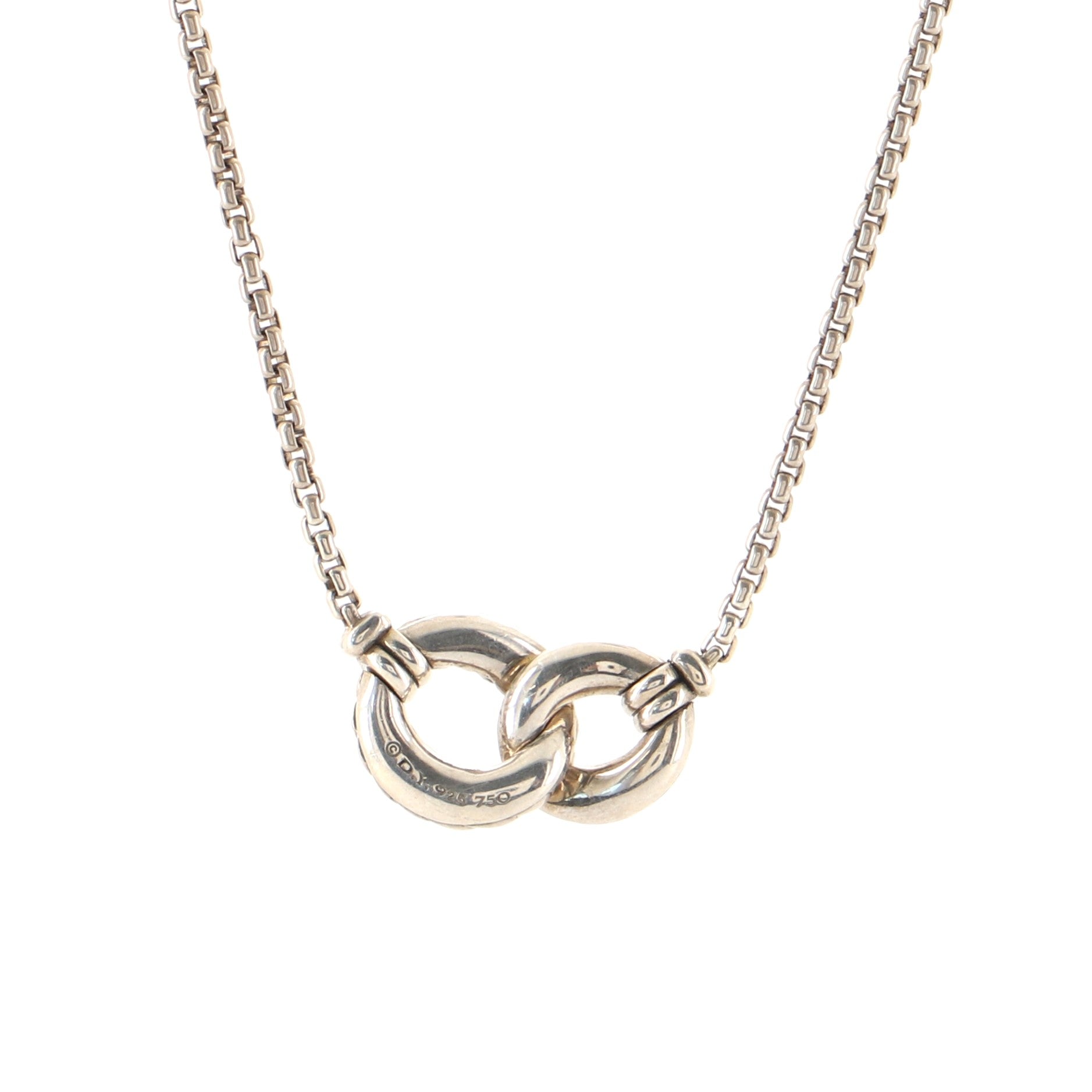 Belmont Double Curb Link Necklace Sterling Silver with 18K Yellow Gold