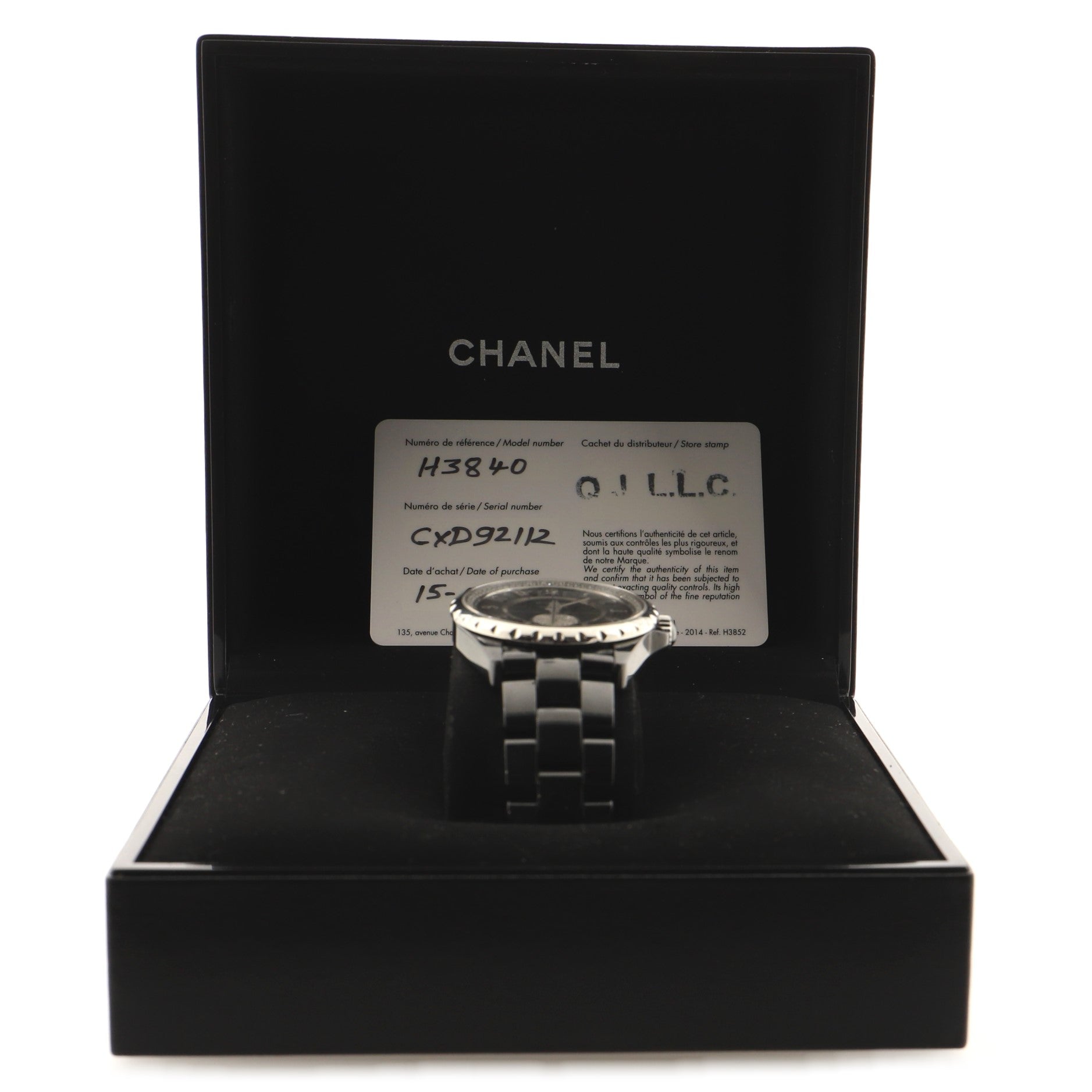 J12-365 Automatic Watch Ceramic and Stainless Steel with Diamond Bezel and Seconds Sub-Dial 36