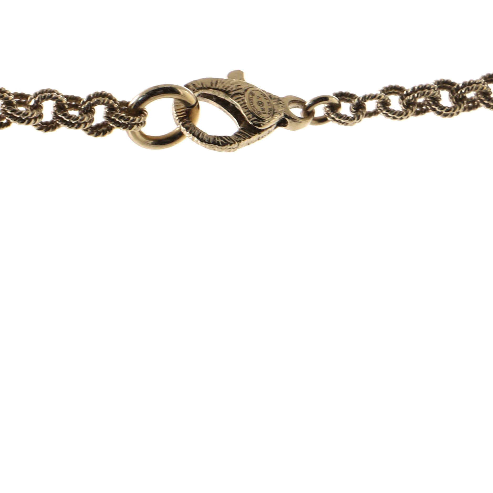 CC Long Necklace Faux Pearls and Metal