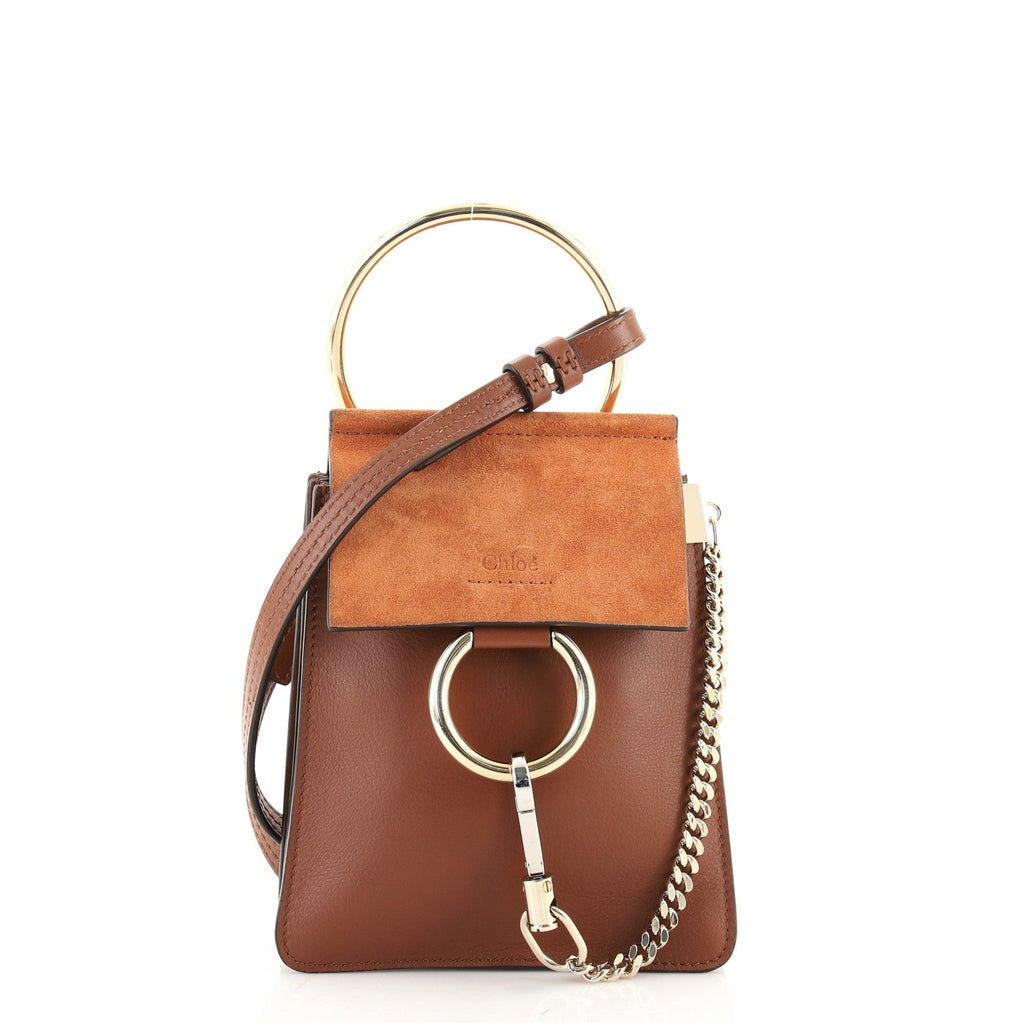 Faye Bracelet Crossbody Bag Leather and Suede Mini
