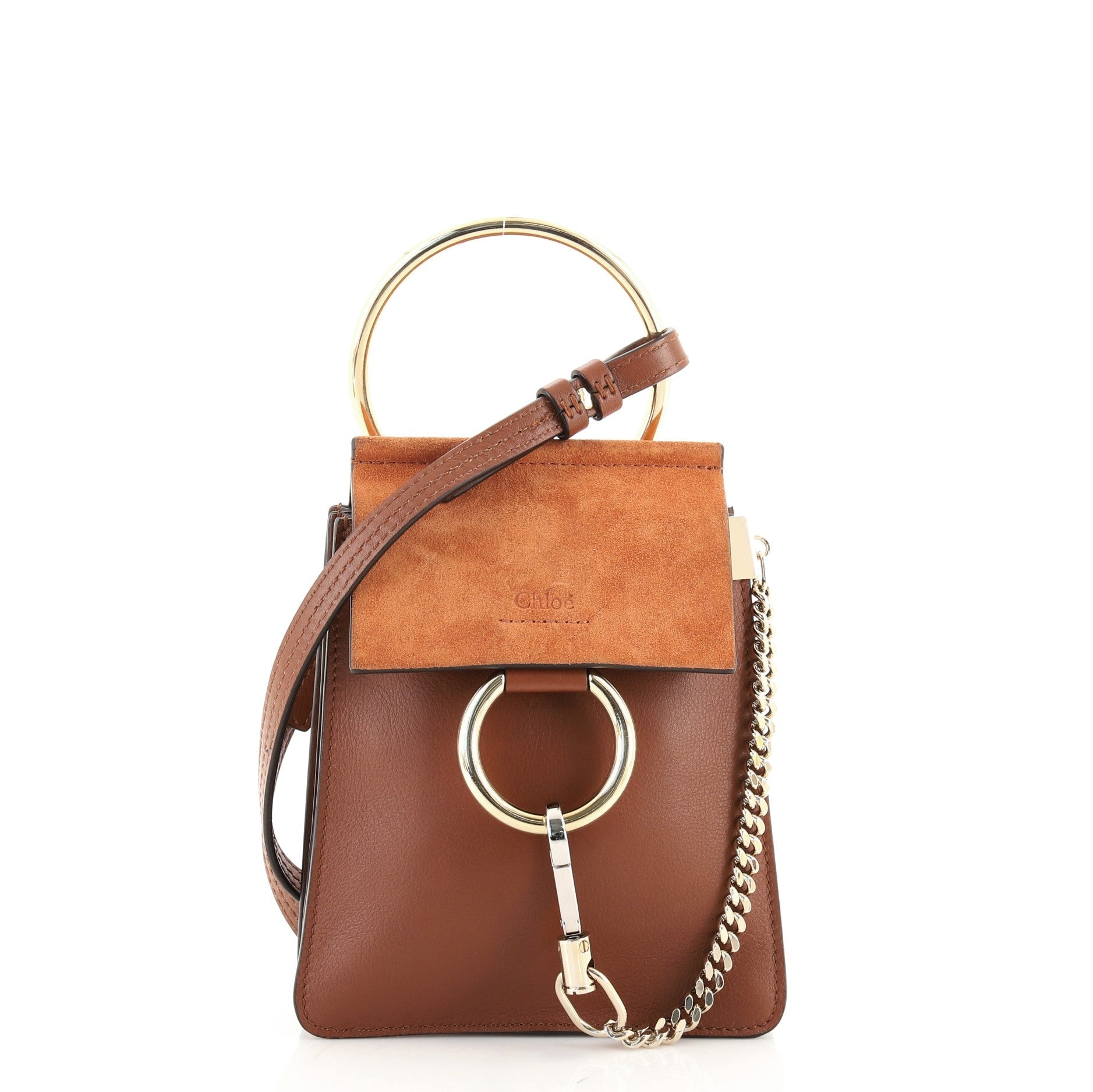 Faye Bracelet Crossbody Bag Leather and Suede Mini