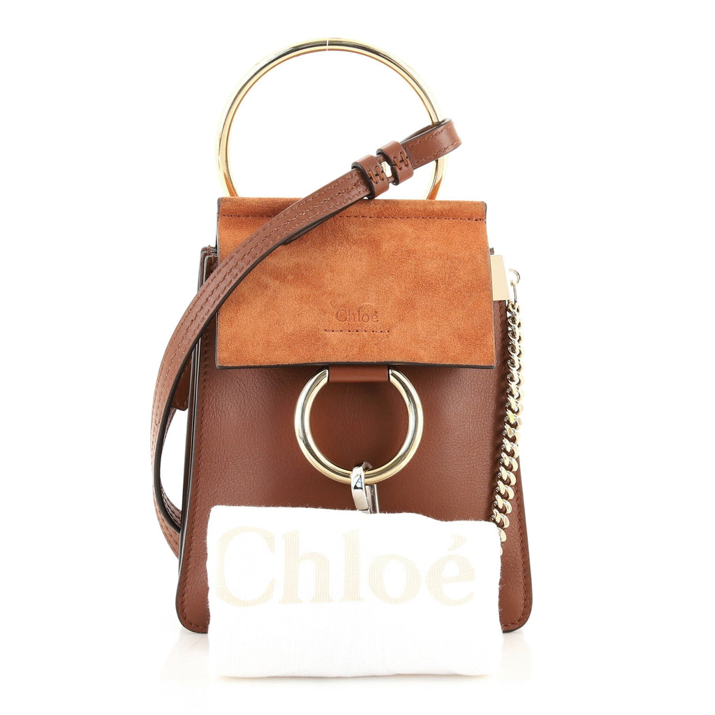 Faye Bracelet Crossbody Bag Leather and Suede Mini