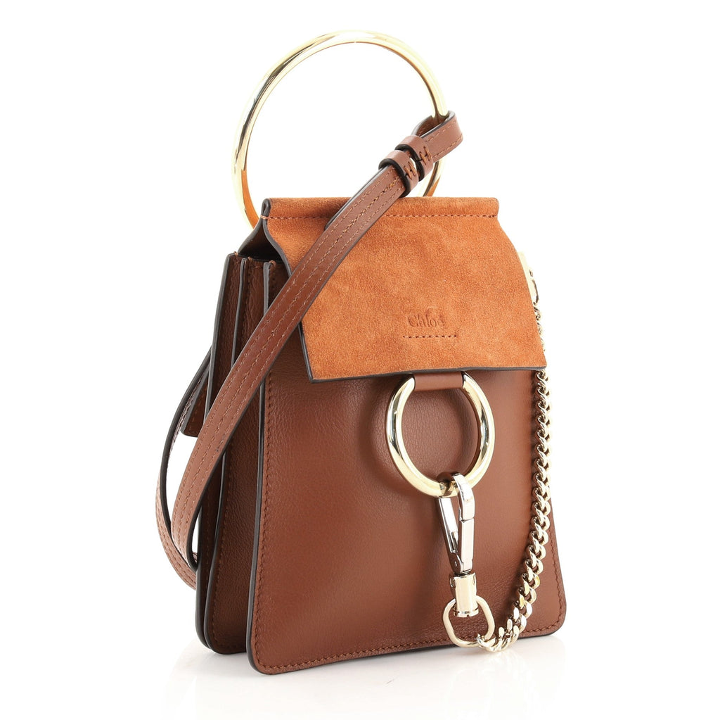 Faye Bracelet Crossbody Bag Leather and Suede Mini