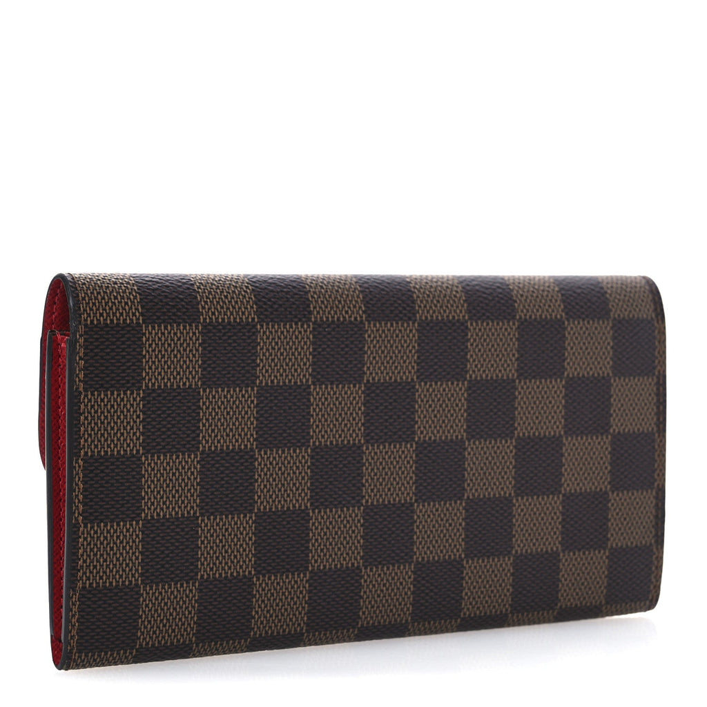 Damier Ebene Emilie Wallet Red