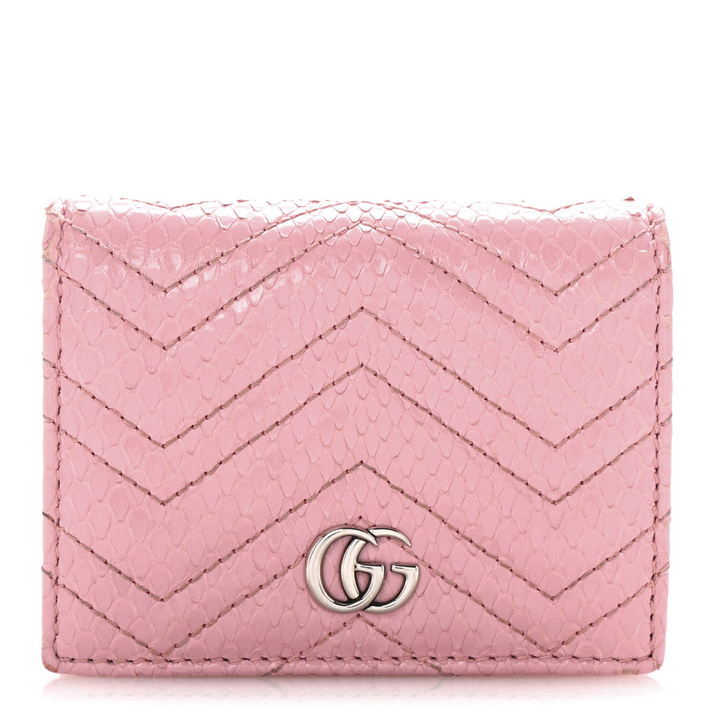 Snakeskin GG Marmont  Case Wallet Perfect Pink