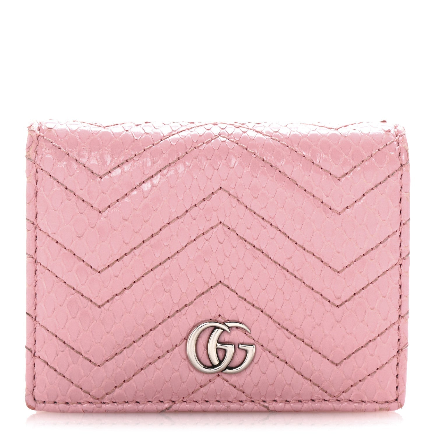 Snakeskin GG Marmont  Case Wallet Perfect Pink