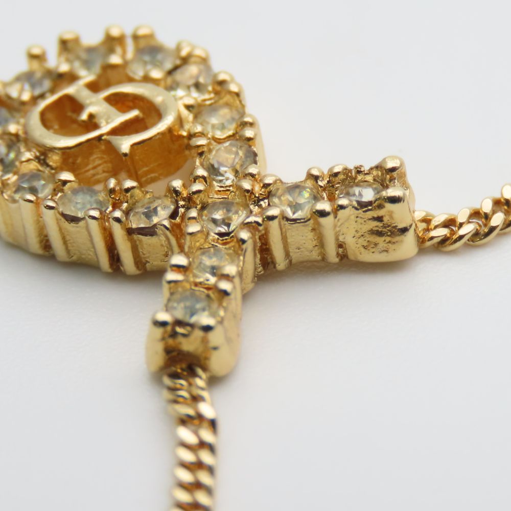Christian Dior CD Logo Rhinestone Necklace