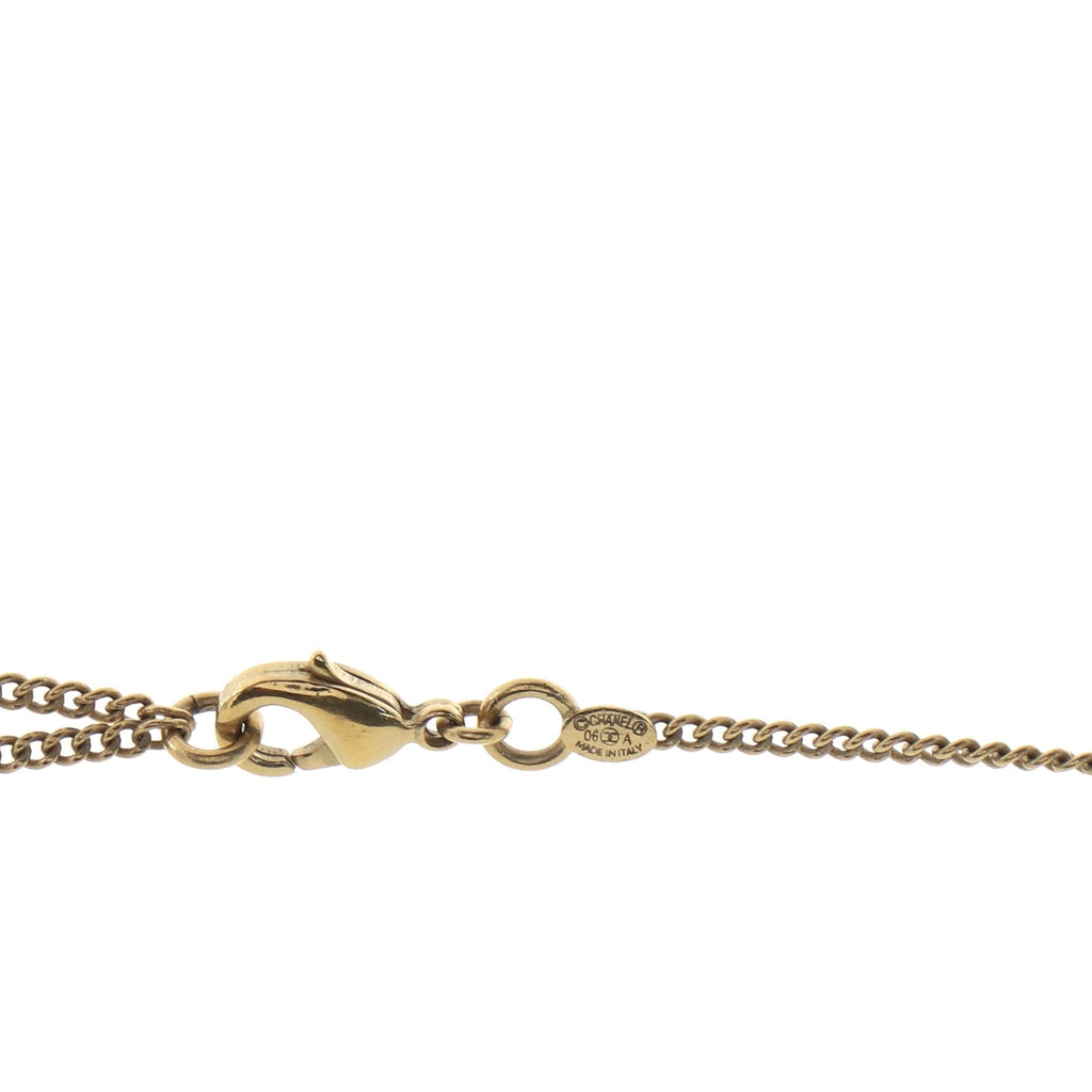 CC Pendant Necklace Multicolor Crystal Embellished Metal