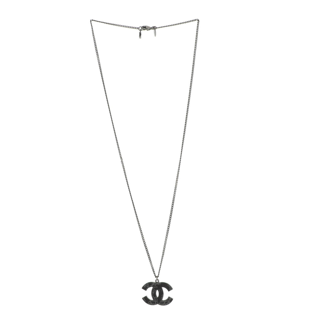 CC Map Pendant Necklace Metal with Enamel