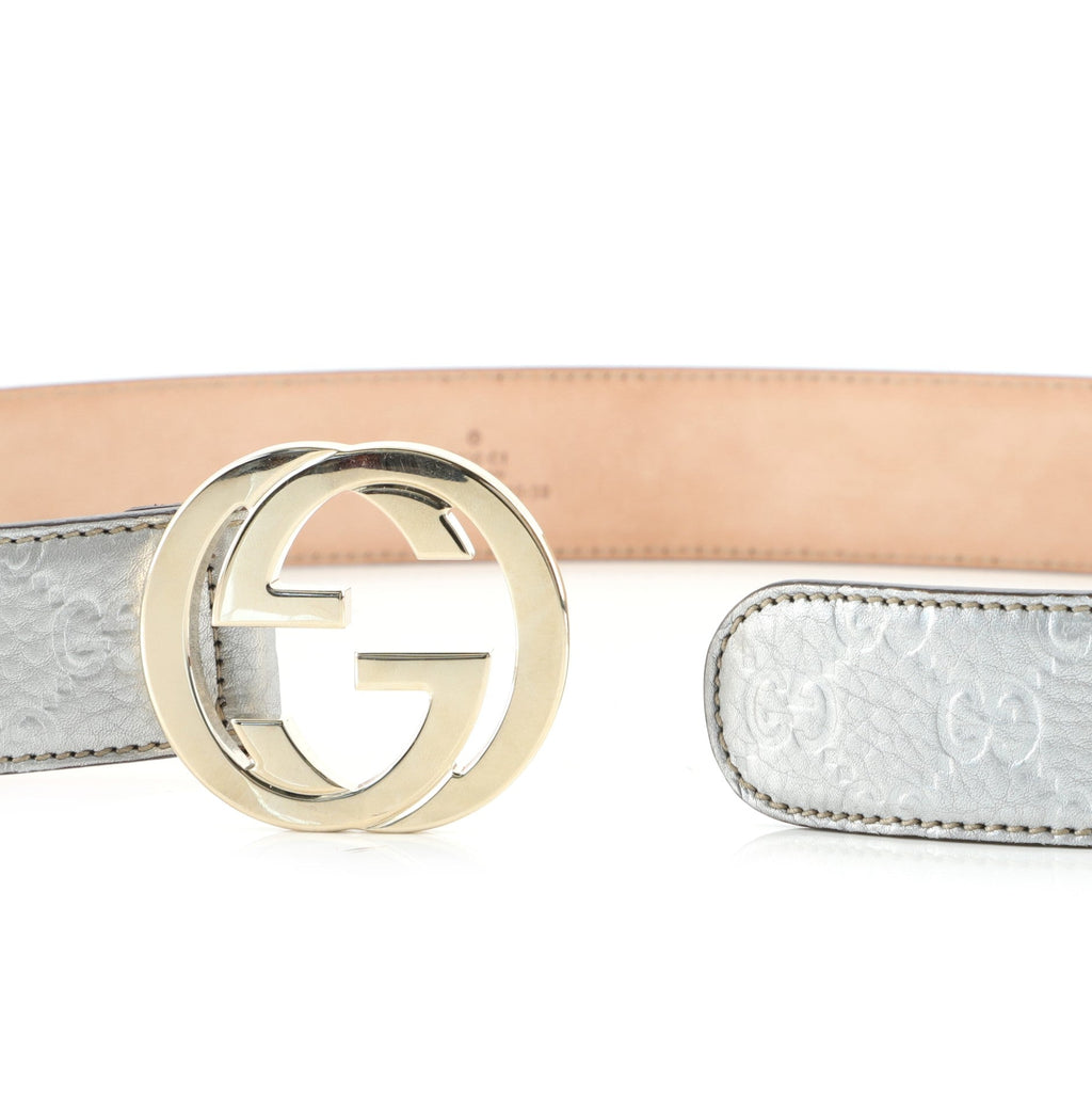 Interlocking G Belt Guccissima Leather Wide 95