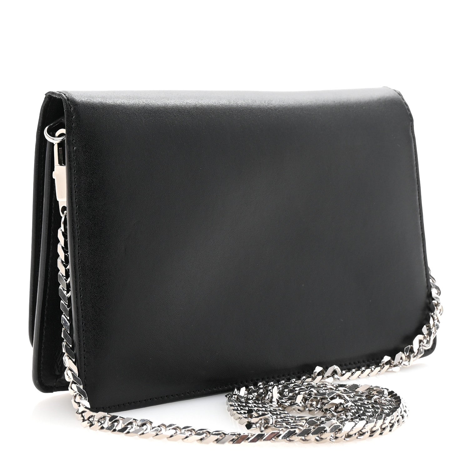 Calfskin Star Pandora Chain Wallet Black