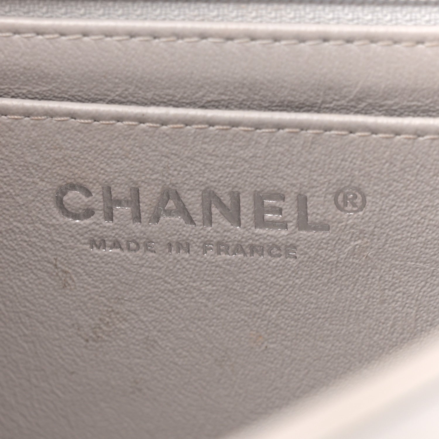 Lambskin Quilted Mini Rectangular Flap Grey