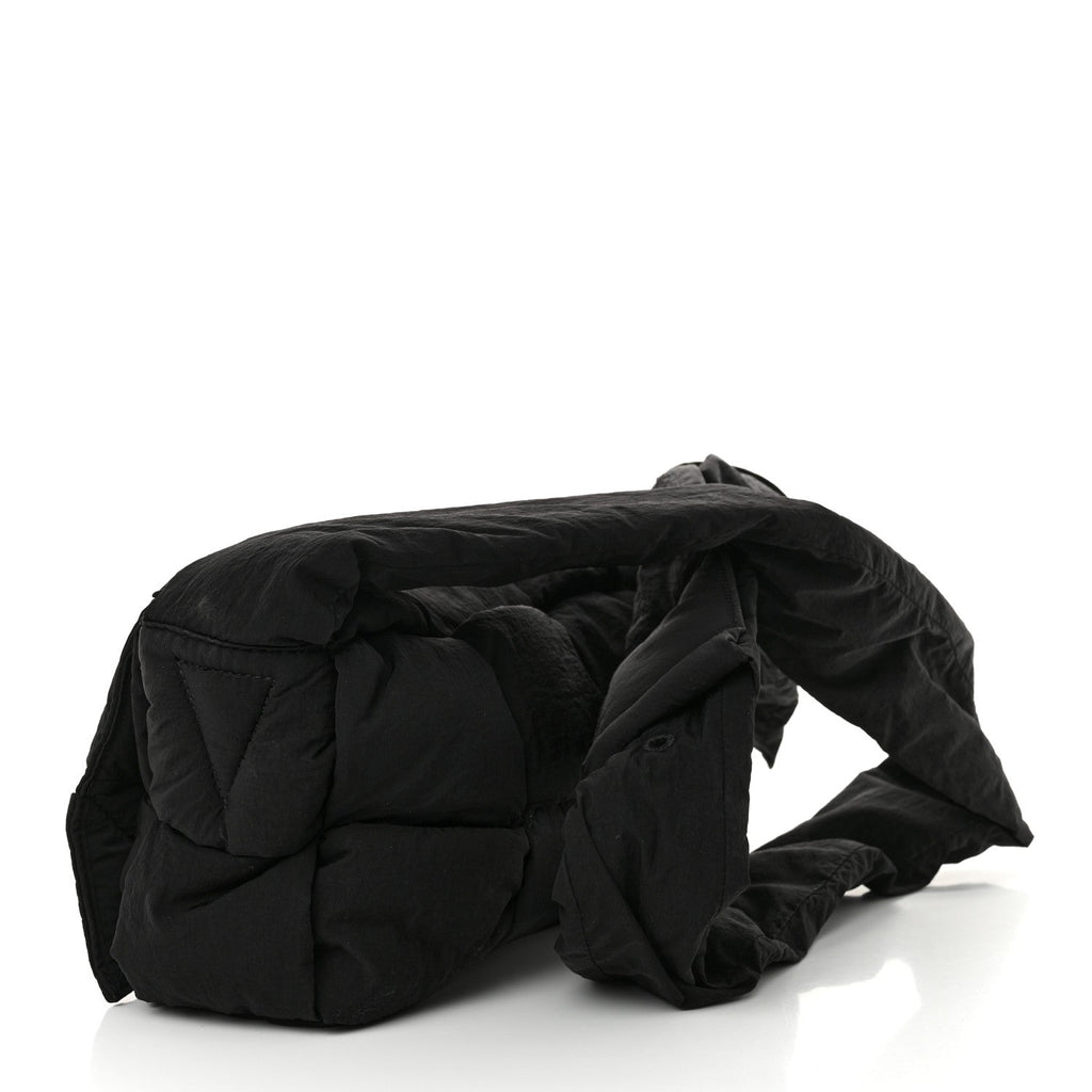 Nylon Intrecciato Padded Tech Cassette Bag Black