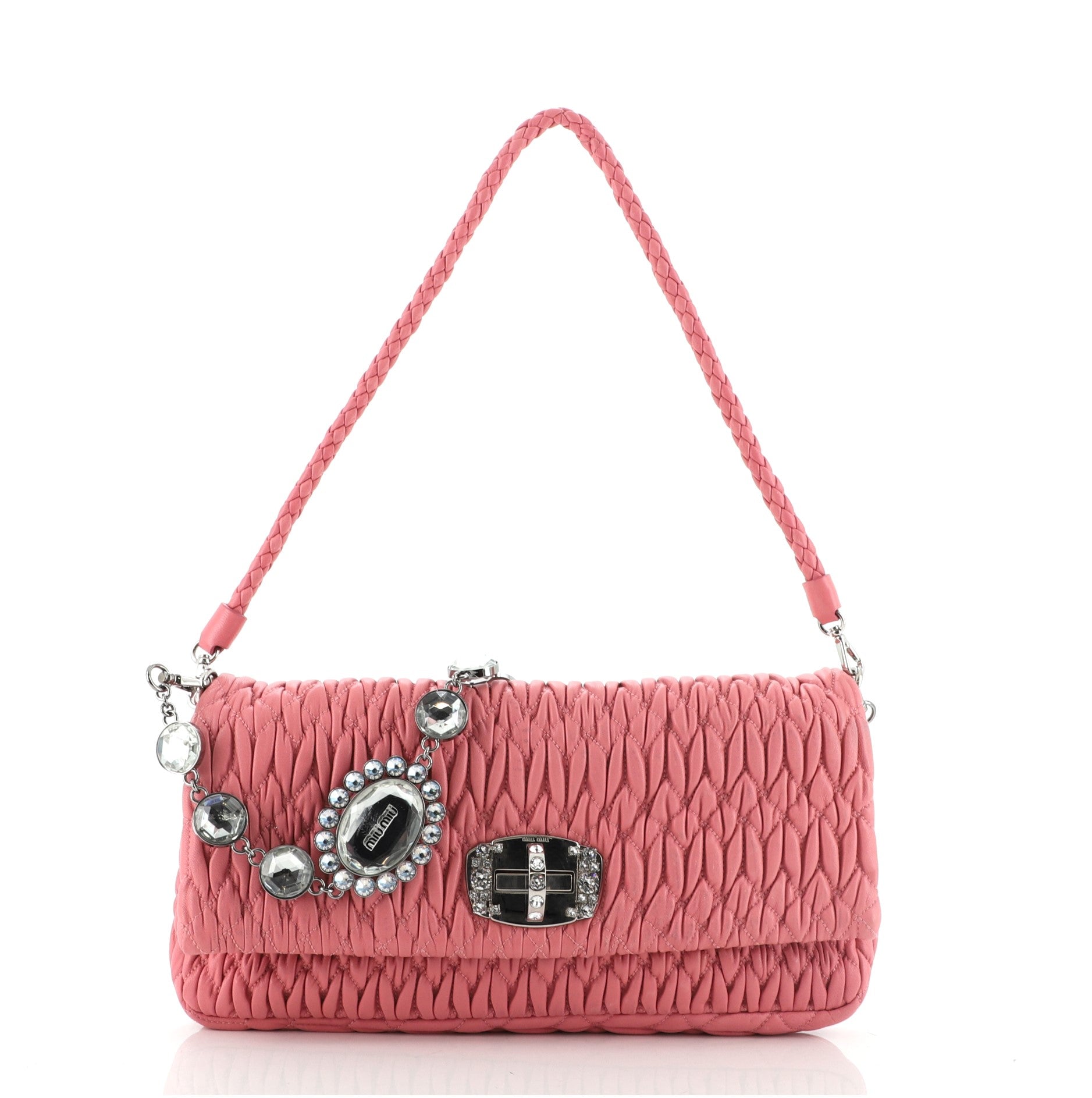 Crystal Clutch Matelasse Leather Medium