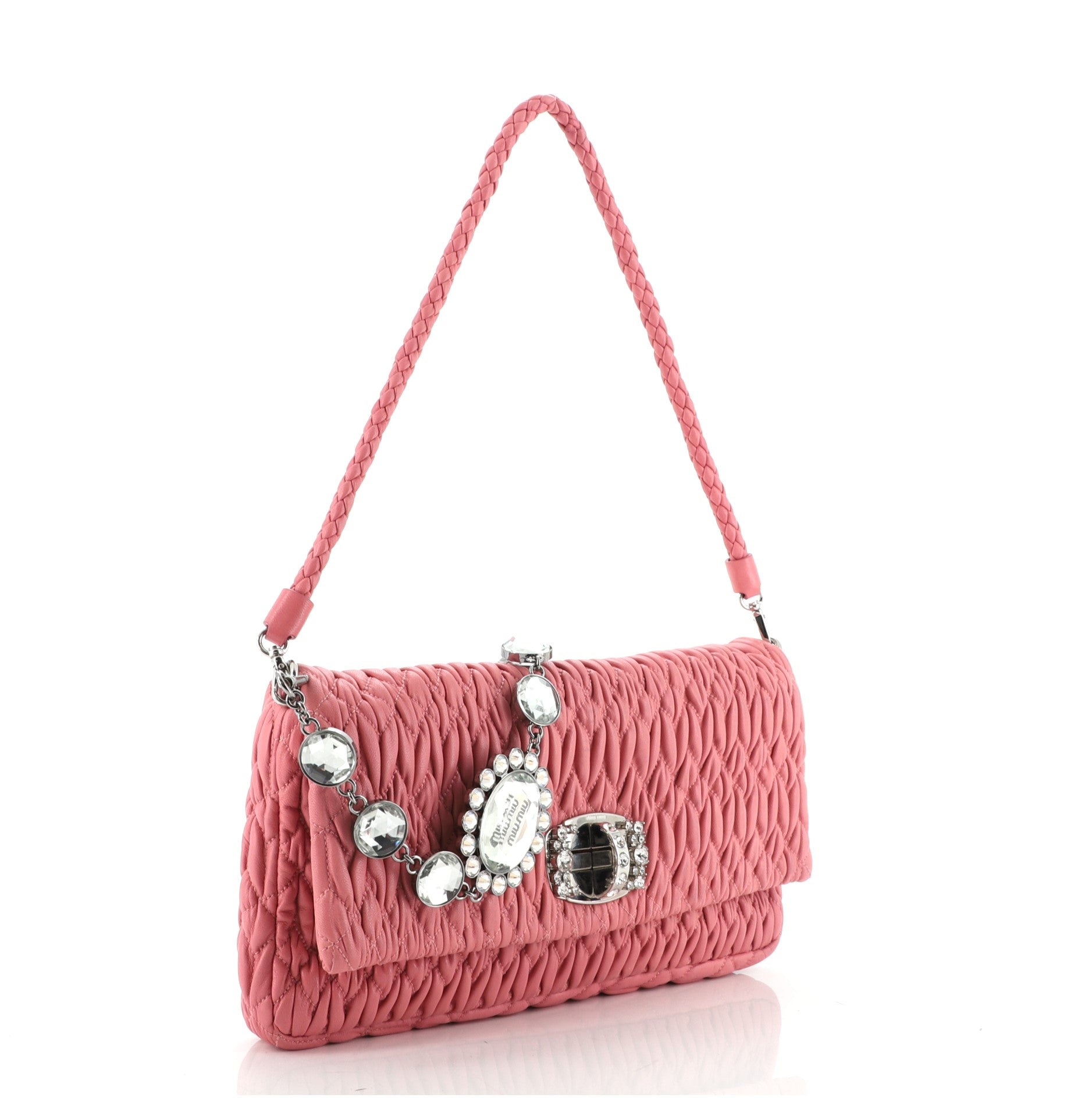 Crystal Clutch Matelasse Leather Medium
