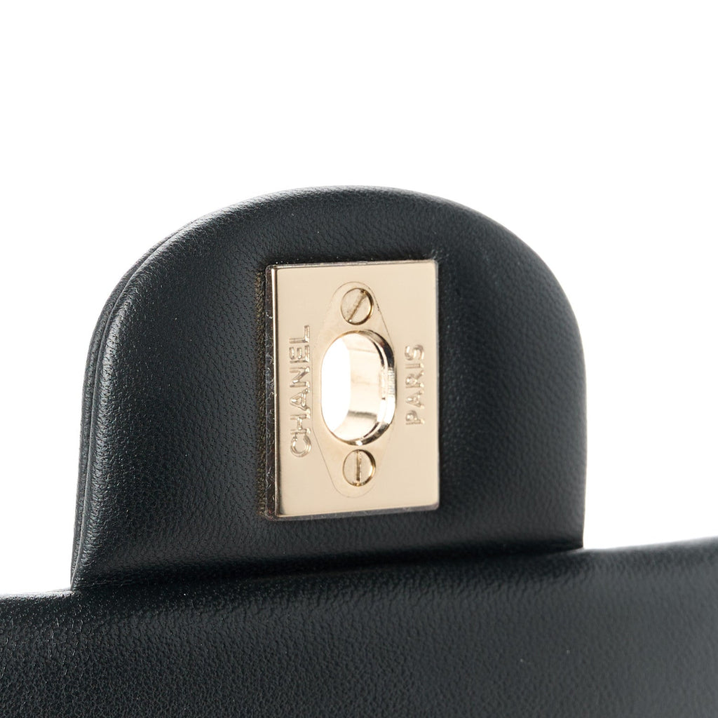 Lambskin Resin Crystal Square Quilted Mini Monacoco Flap Black