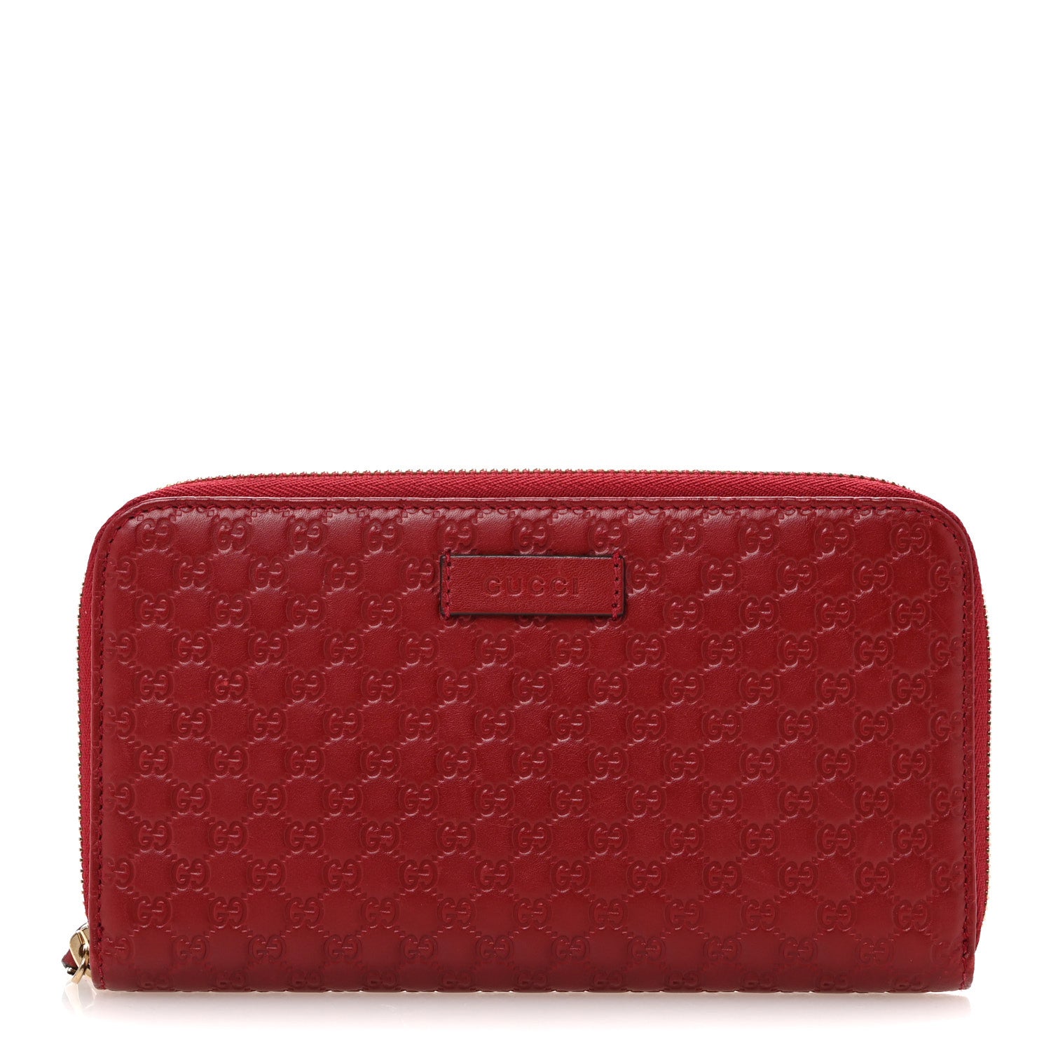 Microguccissima Zip Around Wallet Red