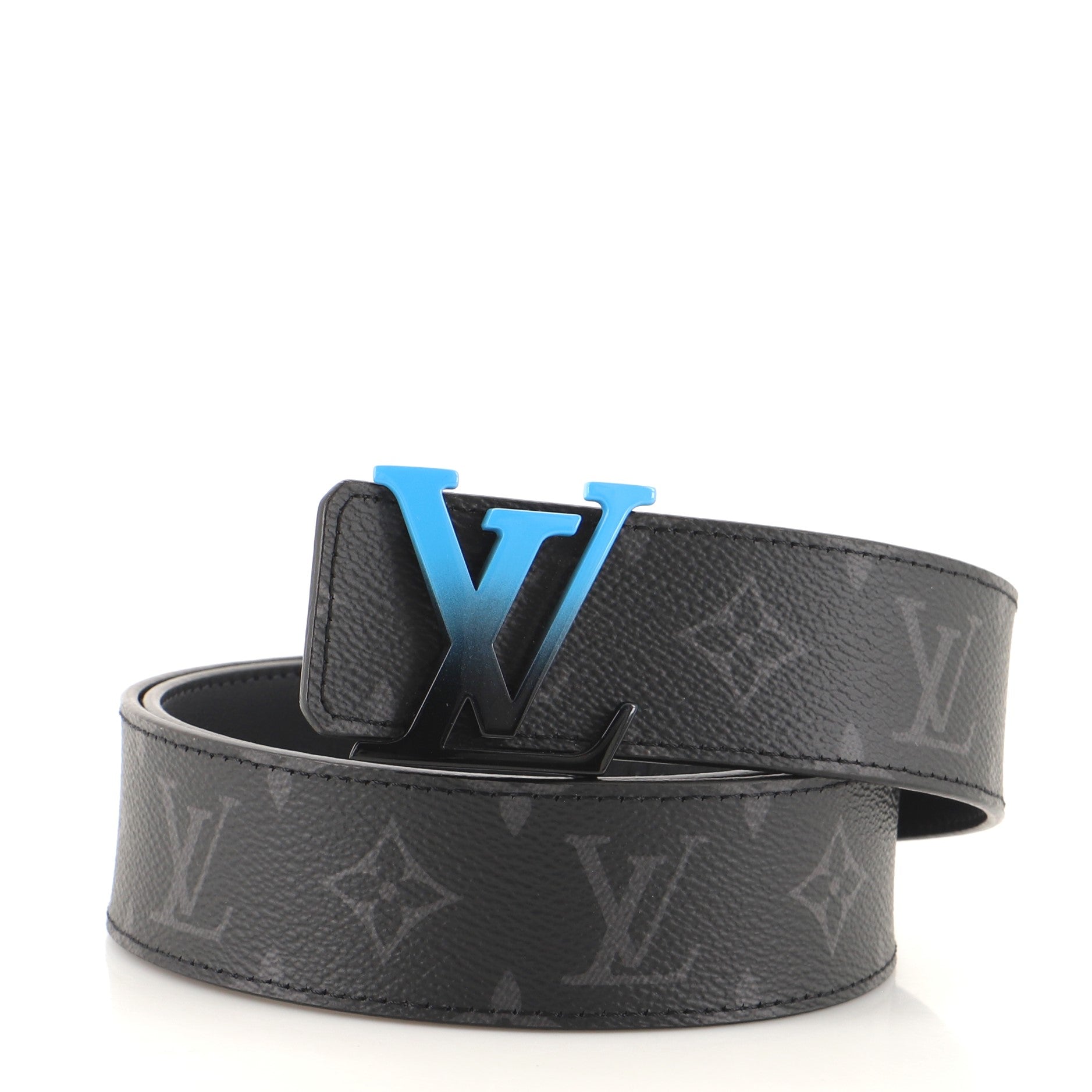 LV Sunset Initiales Reversible Belt Monogram Eclipse Canvas and Leather Wide 95