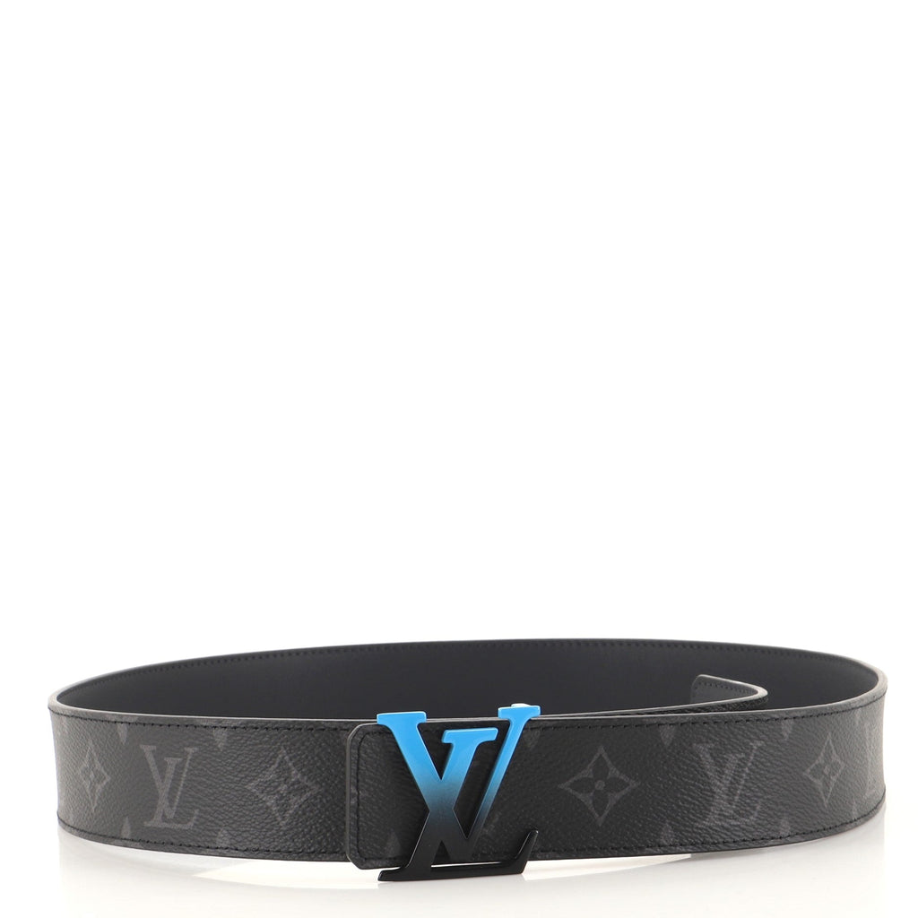 LV Sunset Initiales Reversible Belt Monogram Eclipse Canvas and Leather Wide 95