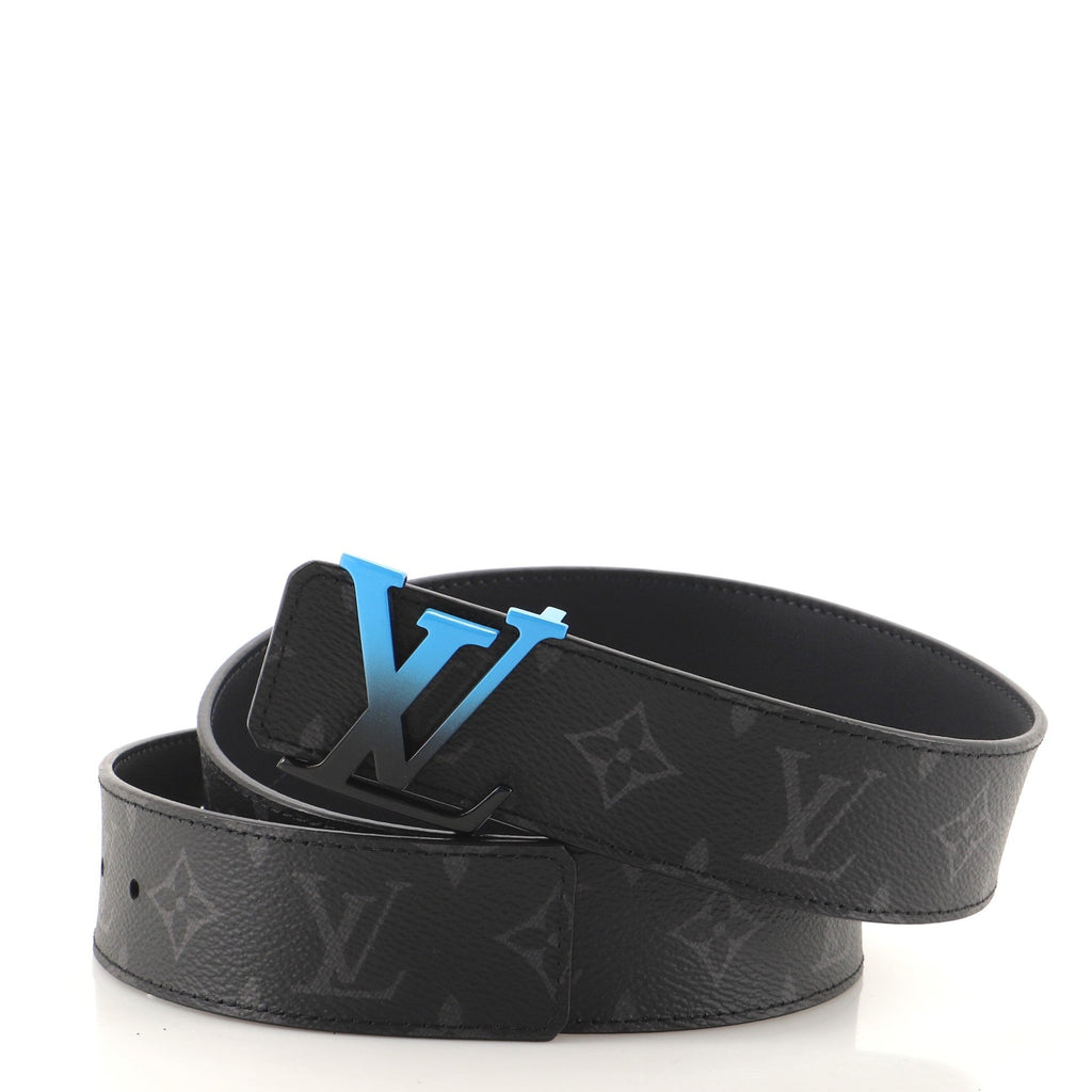 LV Sunset Initiales Reversible Belt Monogram Eclipse Canvas and Leather Wide 95