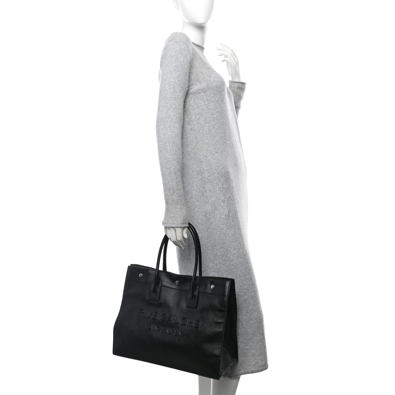 Smooth Calfskin Rive Gauche Small Tote Black