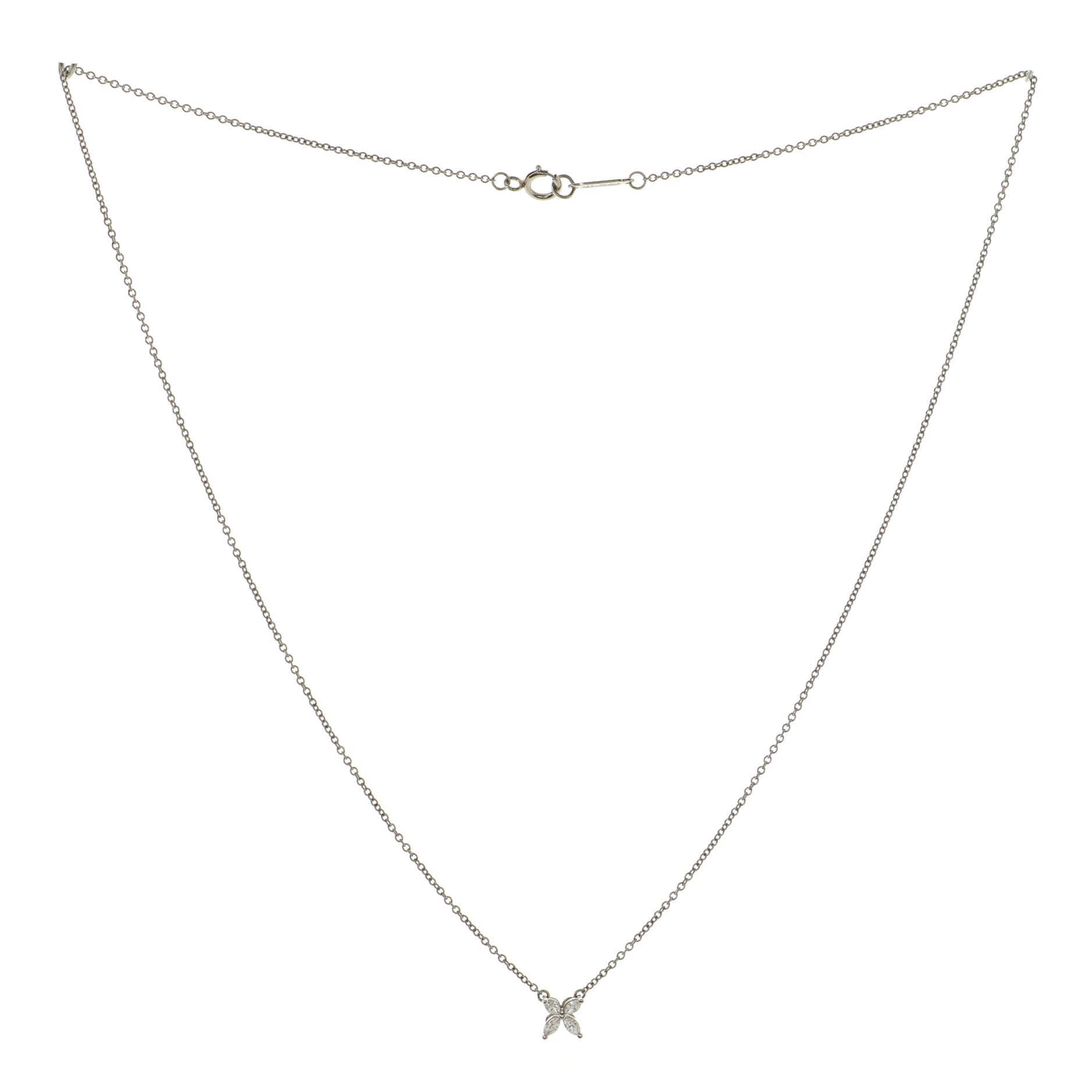 Victoria Pendant Necklace Platinum and Diamonds Mini