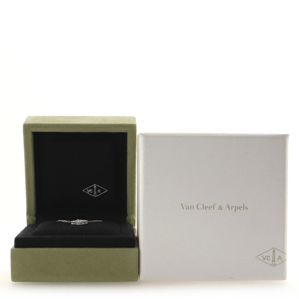Sweet Alhambra Pendant Necklace 18K White Gold with Diamonds