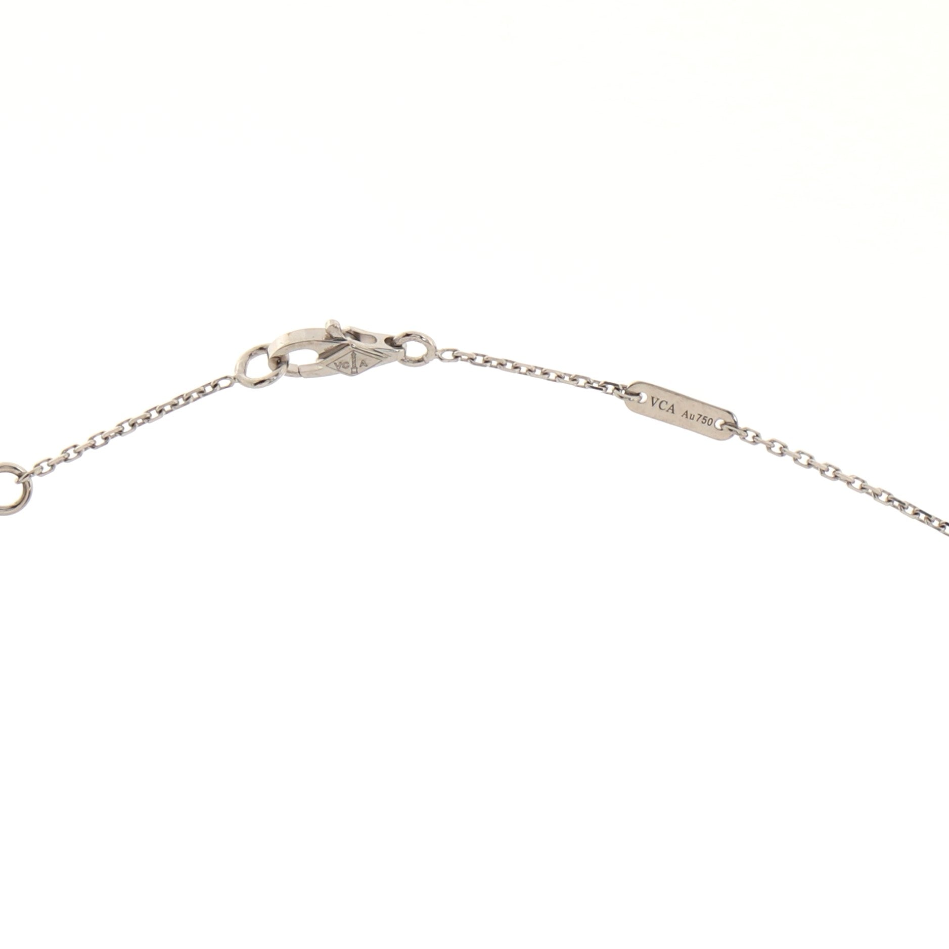 Sweet Alhambra Pendant Necklace 18K White Gold with Diamonds