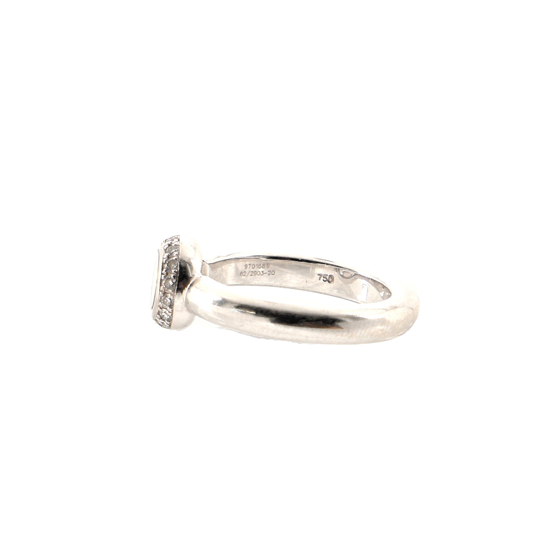 Happy Diamonds Round Ring 18K White Gold with Diamonds and Floating Diamond